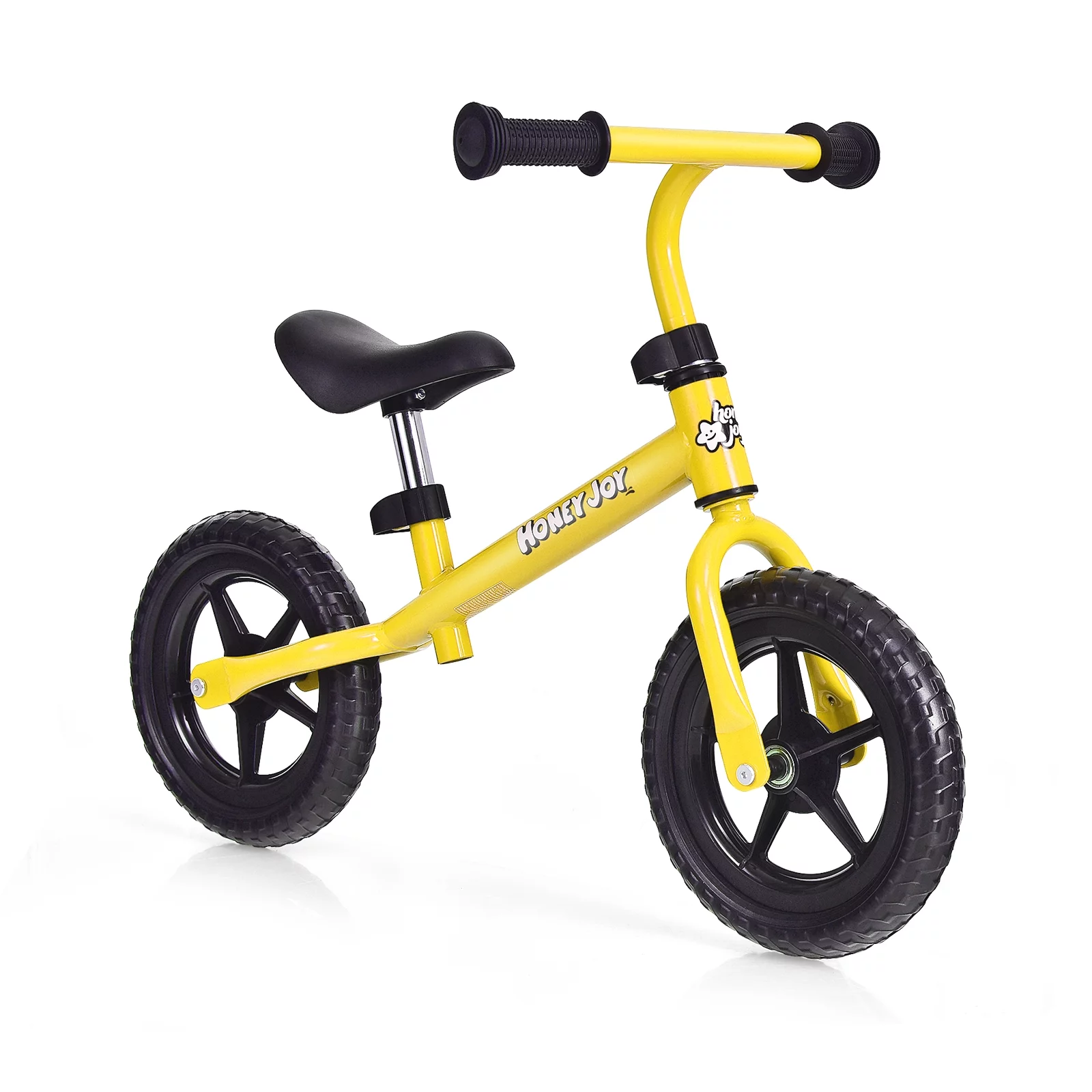 Infans Kids Balance Bike No Pedal Training Bicycle w/Adjustable Handlebar & Seat Yellow - Womvr