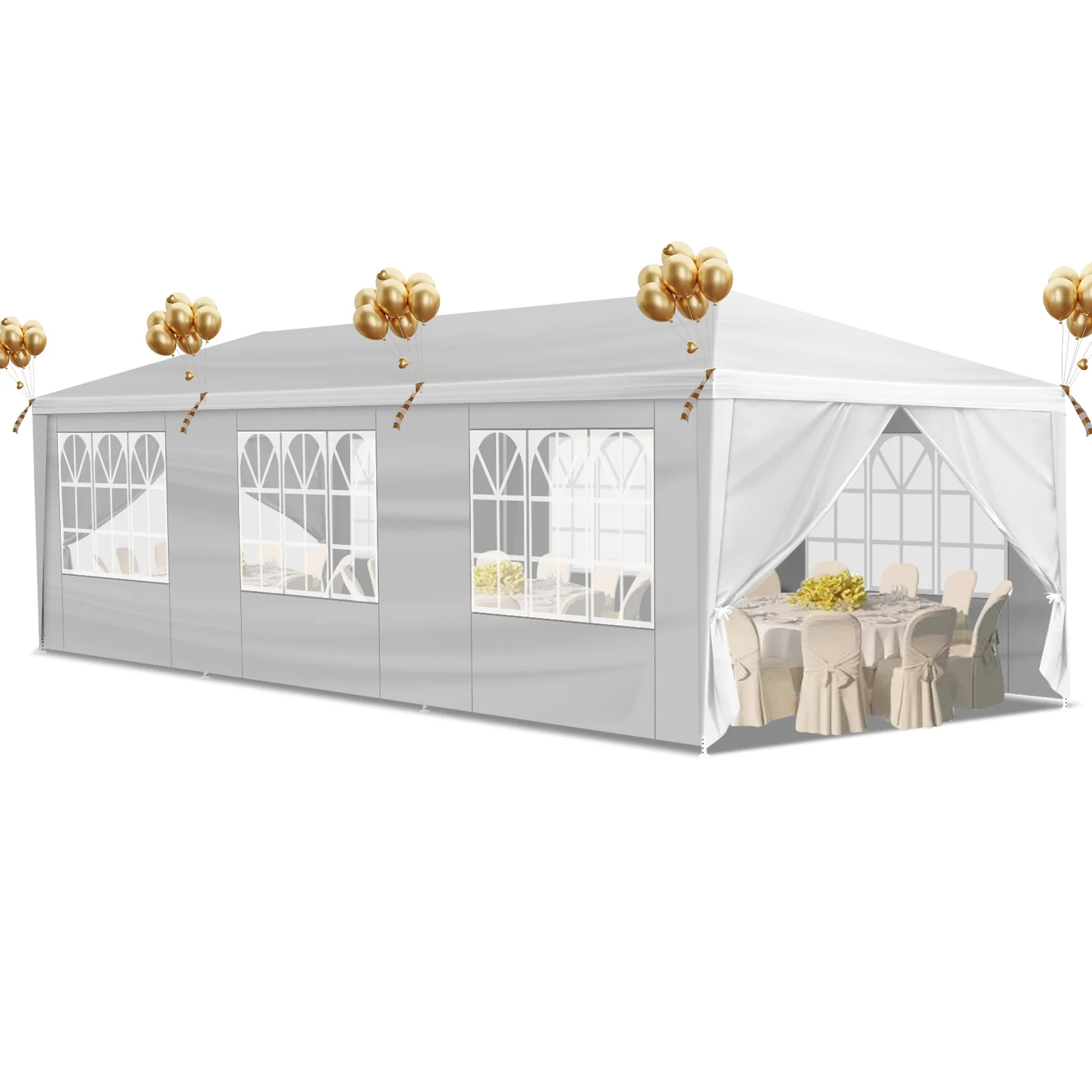 Ktaxon 10'x30' Canopy Tent Wedding Partywith Removable 5 Sidewall White - Womvr