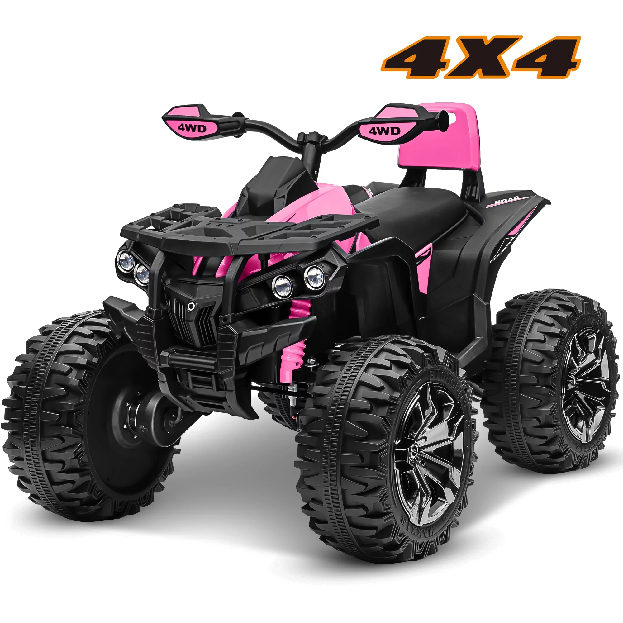 4x4 Kids Ride on ATV, 2 Seater 24 Volt Ride on Toys, 800W 4-Wheeler Quad Car for Big Kids, Black - Womvr