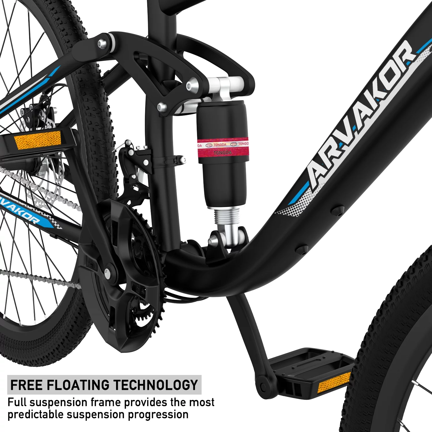 ARVAKOR 26'' Mountain Bikes for Men, 21 Speeds, Double Disc Brake, Gray - Womvr