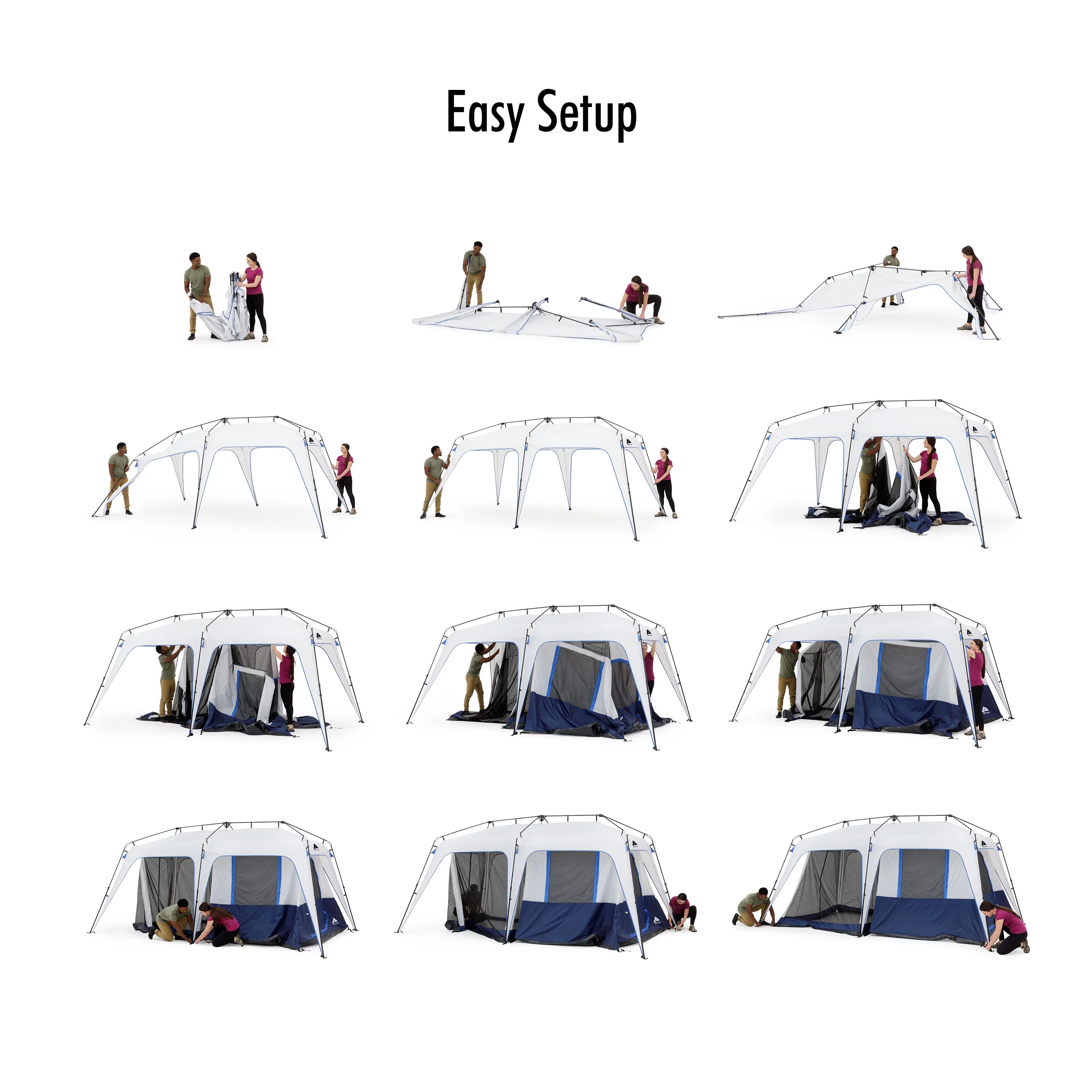 Ozark Trail 15' x 9' 5-in-1 Convertible Instant Tent and Shelter, 41 lbs - Womvr