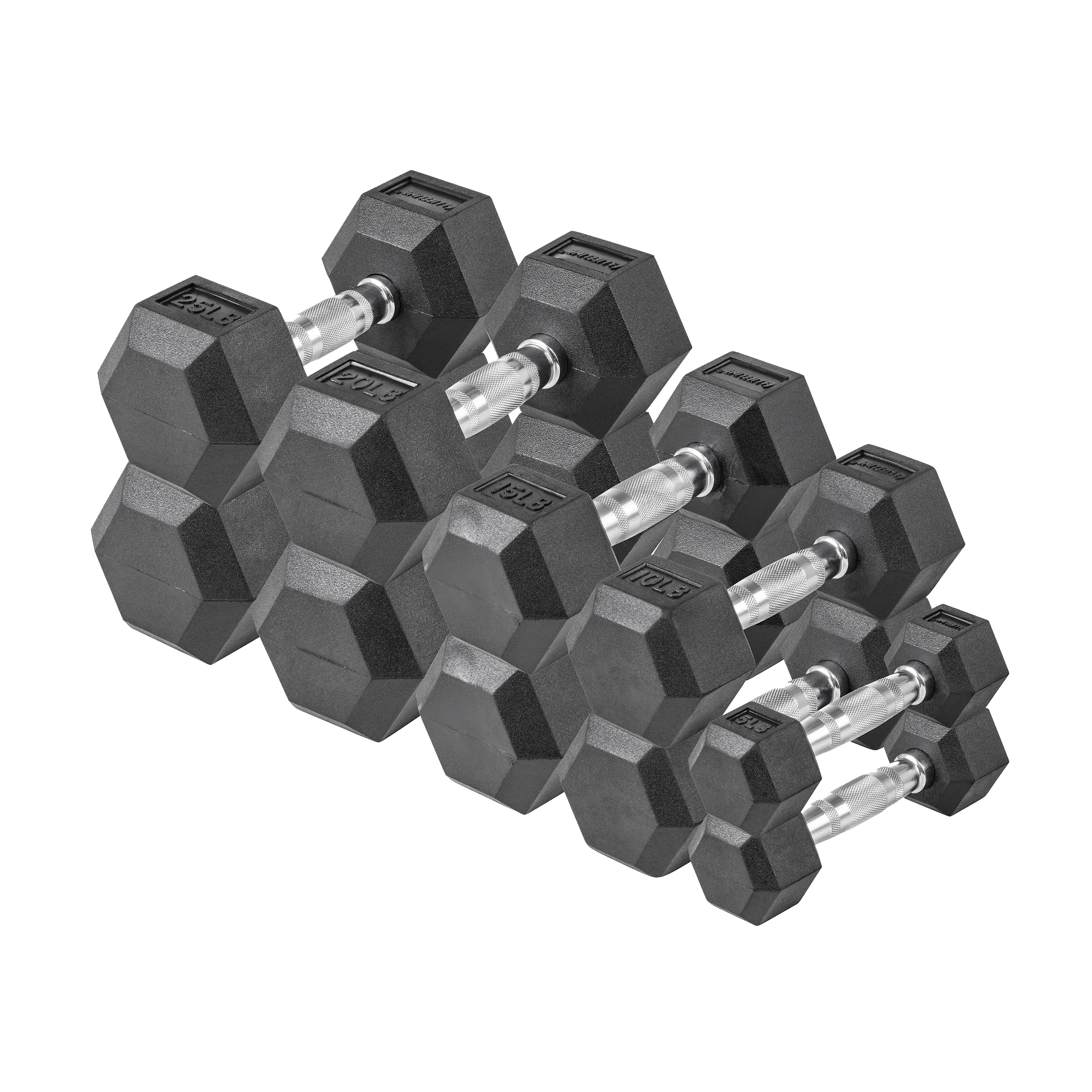 Lifeline Fitness 150 lb Hex Rubber Dumbbell Set - Womvr