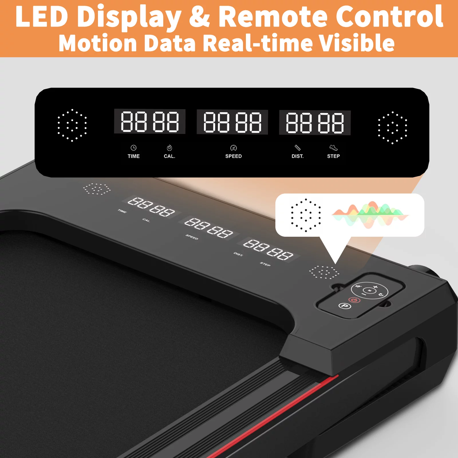 GOYOUTH Under Desk Treadmill with Remote Control, Bluetooth Speaker & LED Display Perfect for Home Gym or Office - Womvr