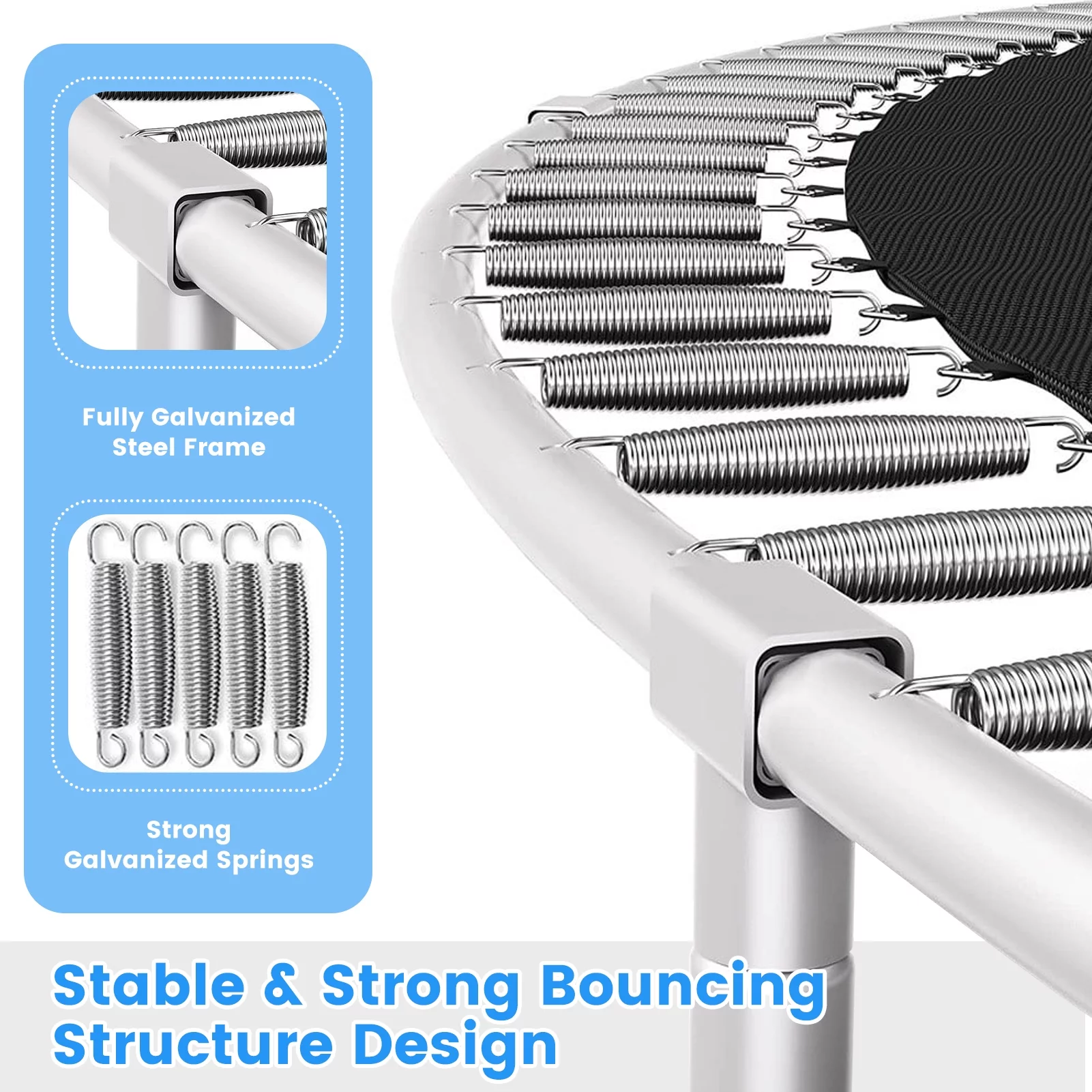 SEGMART 10ft Trampoline for Kids with Basketball Hoop and Enclosure Net/Ladder,Blue - Womvr