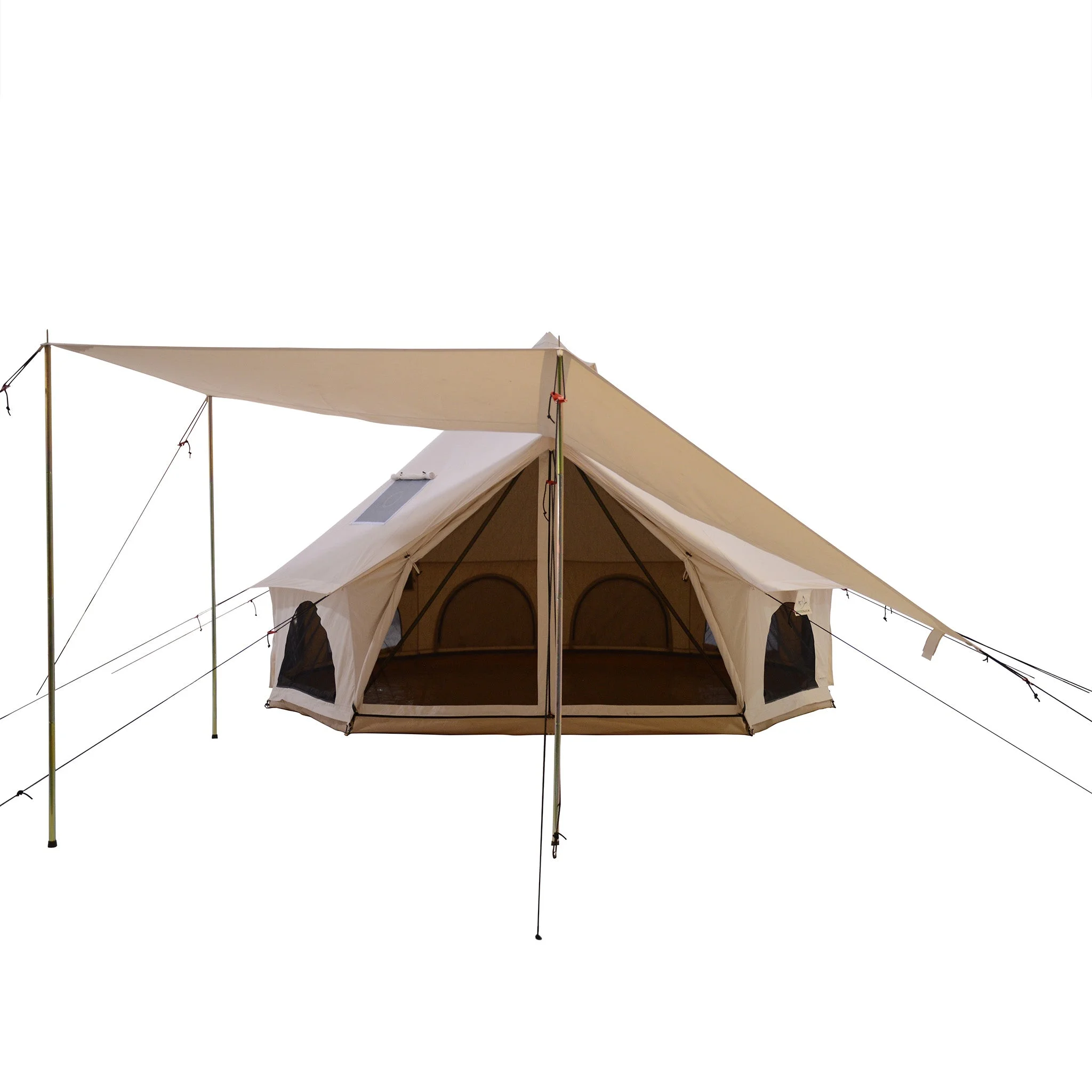 WHITEDUCK Regatta Awning - Desert Red - 10' for Bell Tent - Complete Canopy with Poles for All Season Camping and Glamping - Womvr