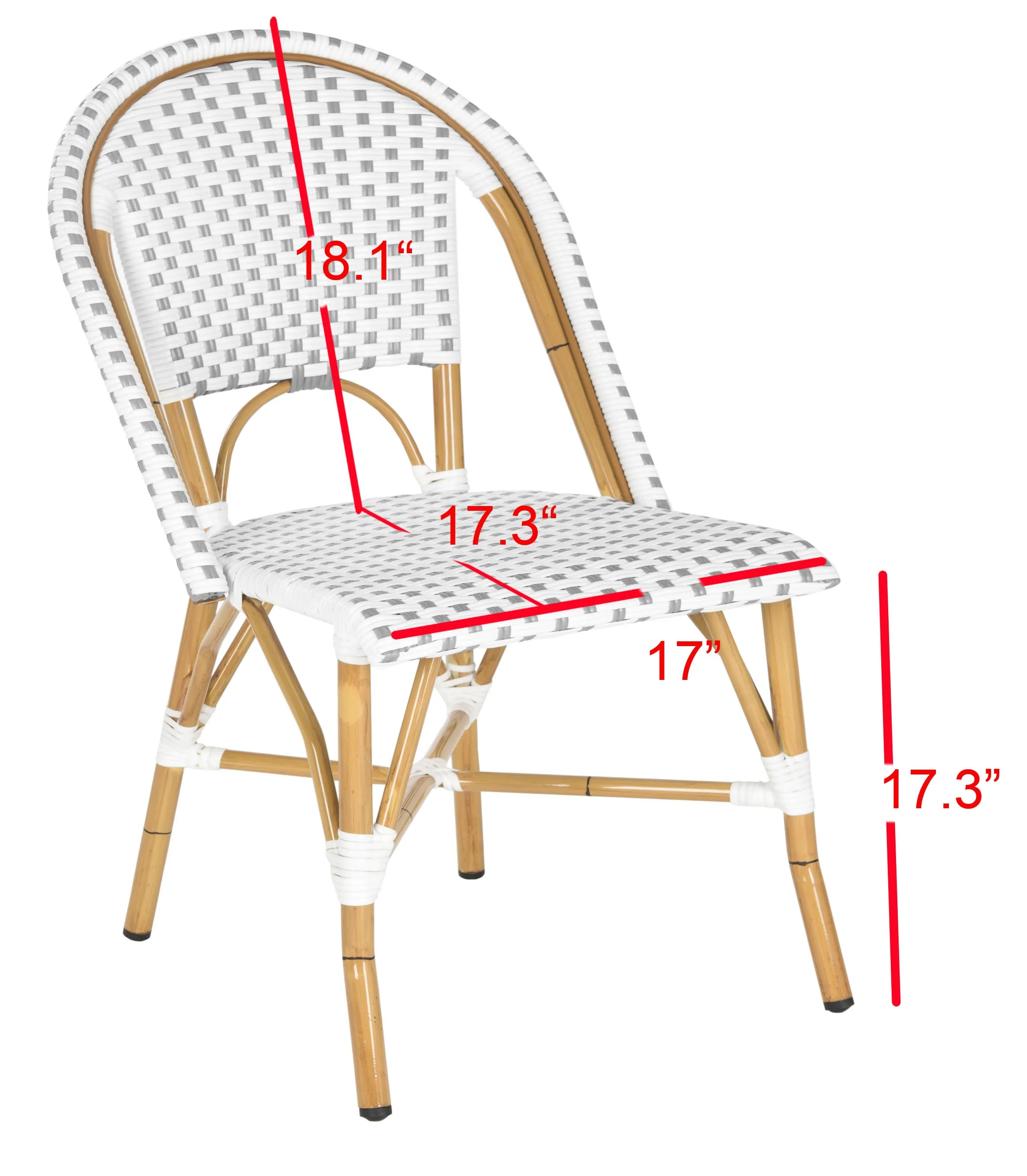 SAFAVIEH Salcha Outdoor French Bistro Side Chair, Blue/White, Set of 2 - Womvr