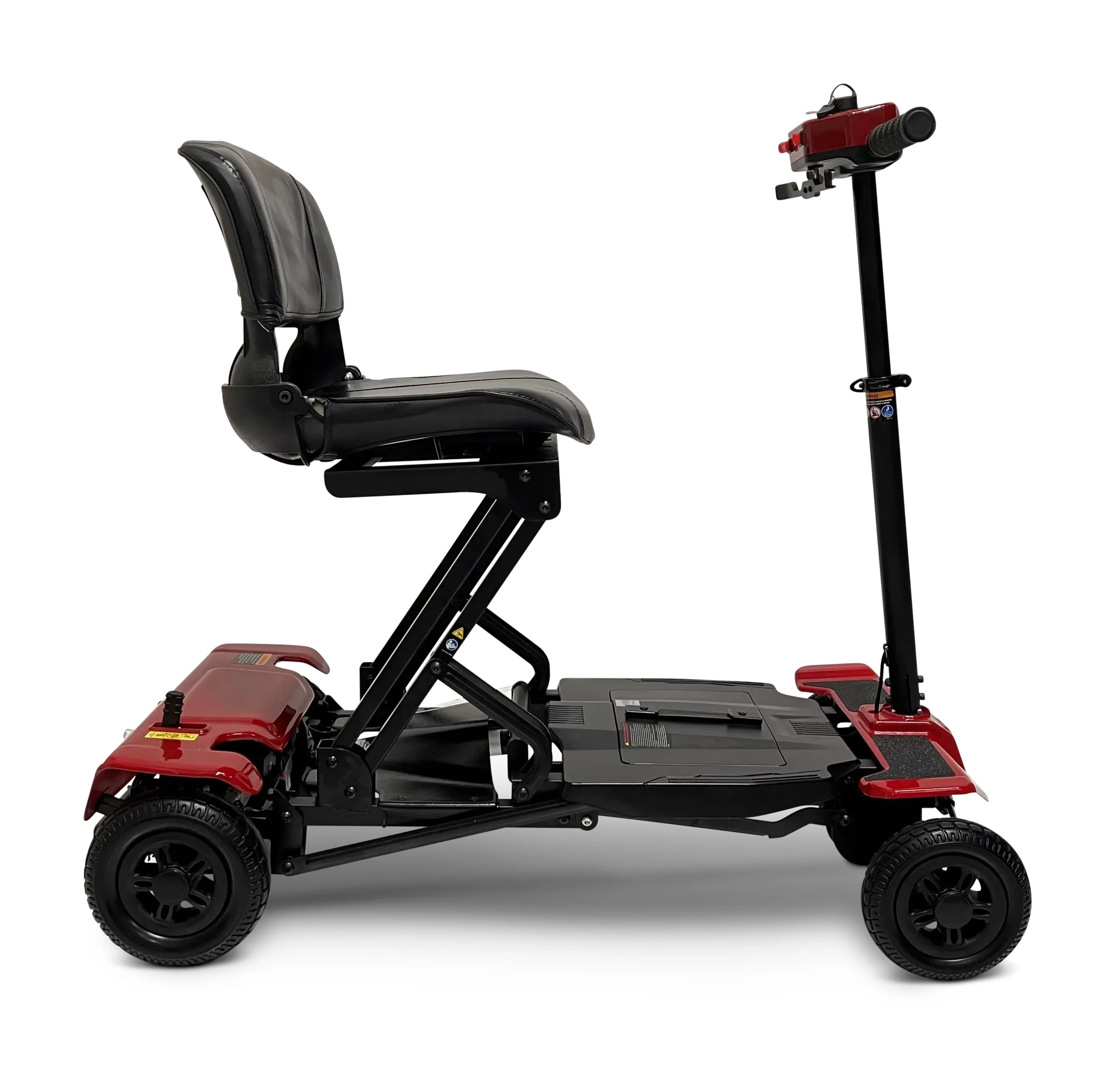 Comfygo MS-4000 4-Wheel Mobility Electric Scooter for Adults - Foldable Power Mobile Wheelchair, Compact Duty for Travel with Long Range Extended Battery (Red) - Womvr