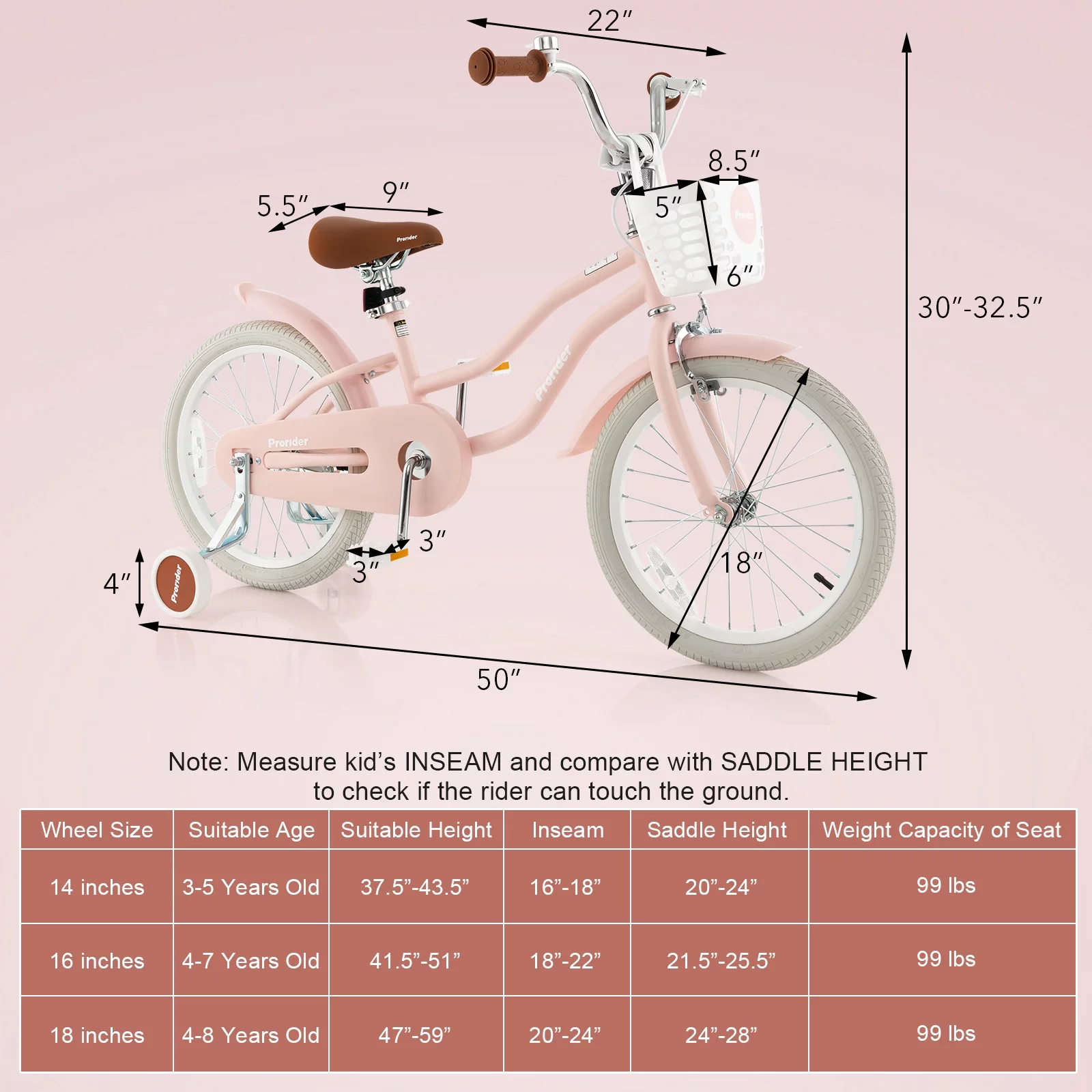 Costway 18'' Kids Bike Toddler Bicycle with Training Wheel Kickstand for 4-8 Years Old Pink - Womvr