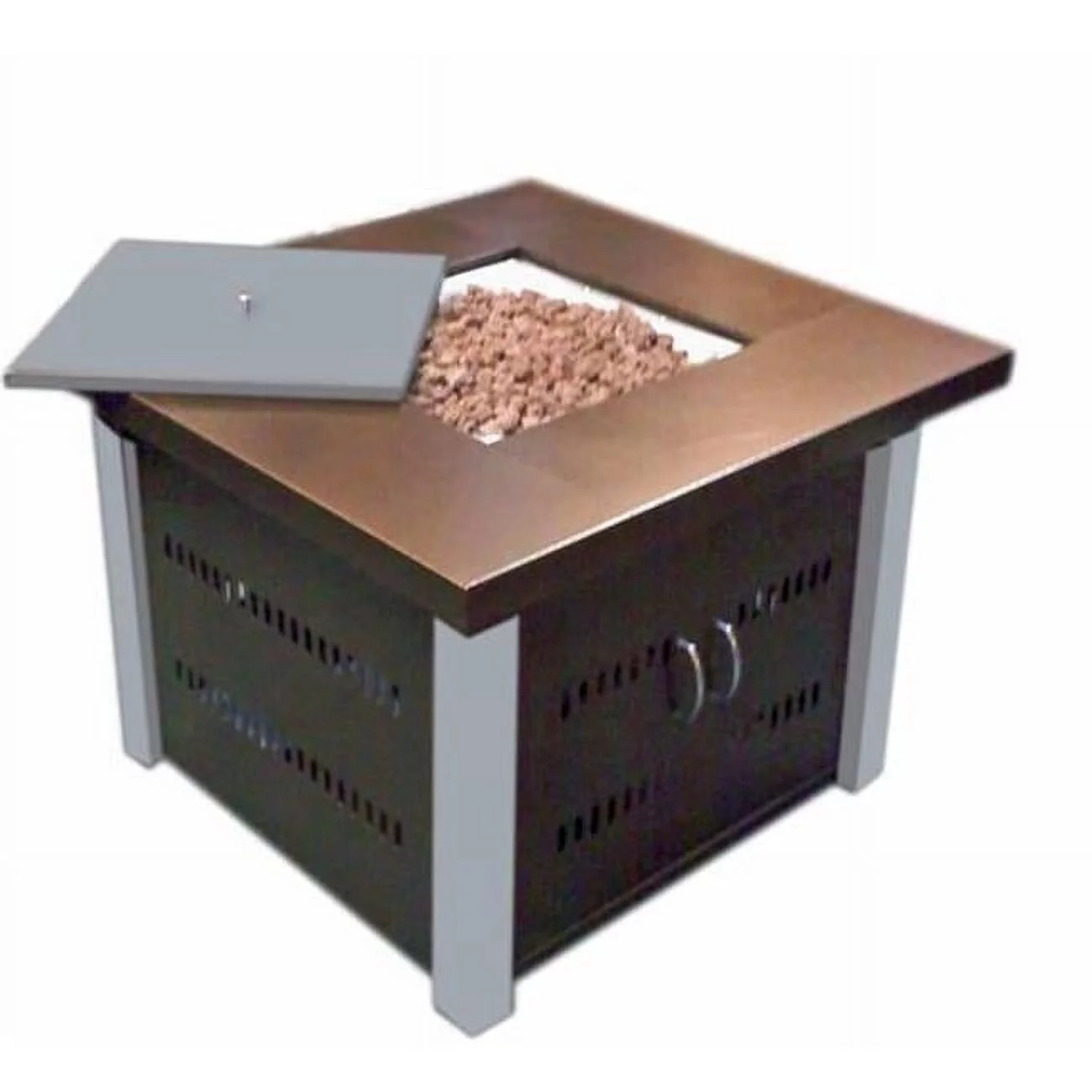 AZ Patio Heaters Propane Fire Pit Hammered Bronze and Stainless Steel Finish - Womvr