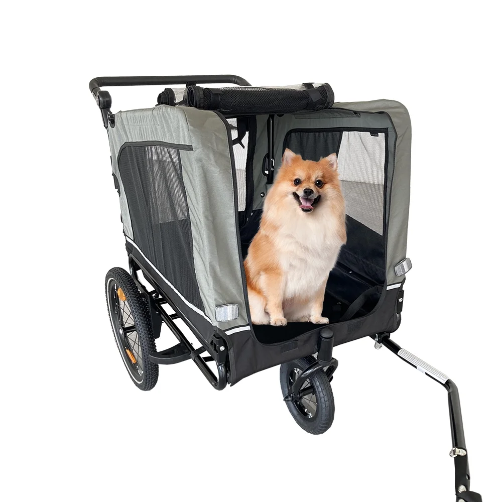 Outdoor Heavy Duty Foldable Utility Pet Stroller Dog Carriers Bicycle Trailer - Womvr