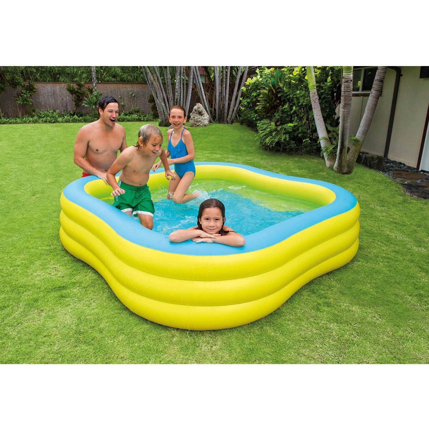 Intex Inflatable Beach Wave Swim Center Family Pool, 90