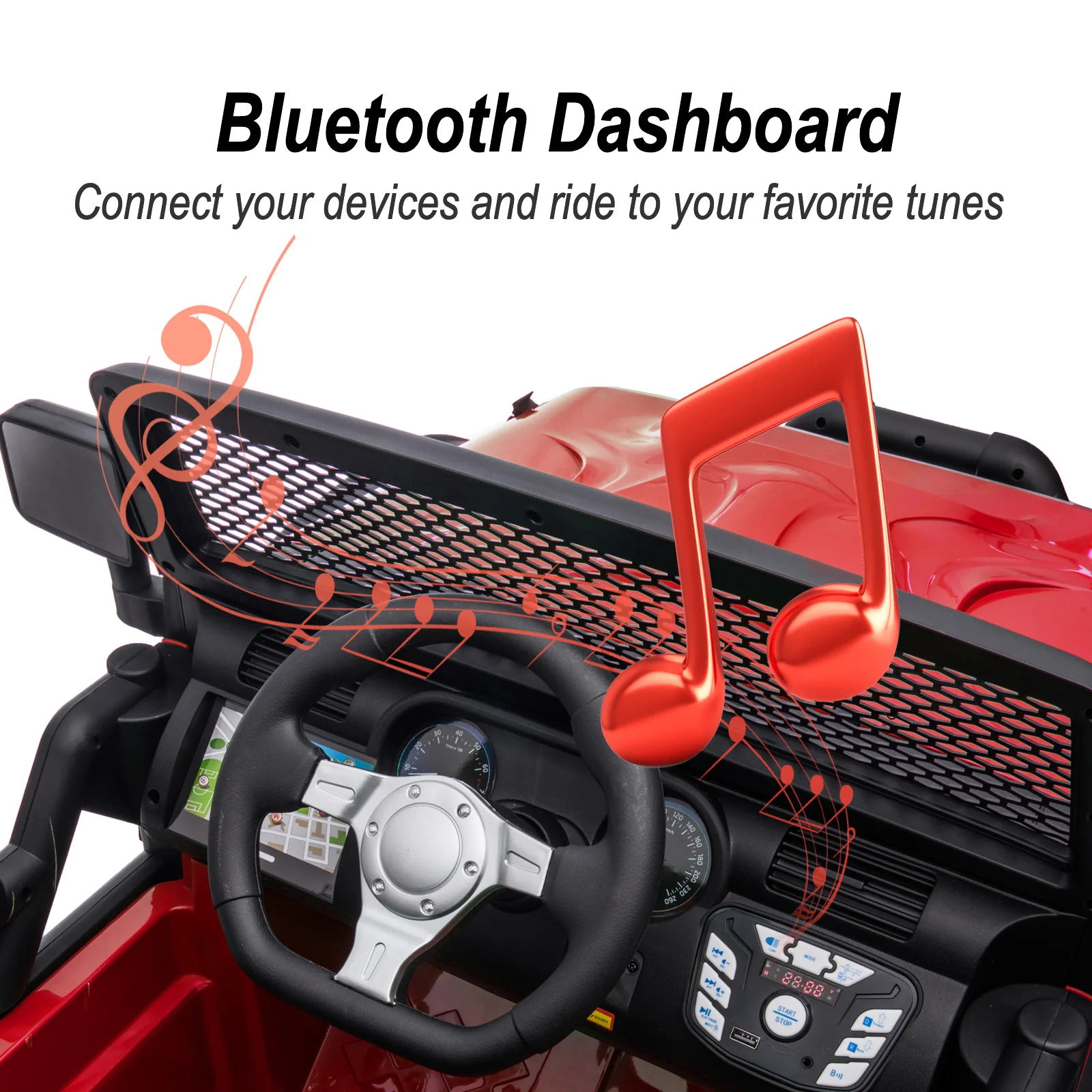 Hikiddo 24V Kids Ride on Truck, 2 Seater Powered Ride on Toy Car with Remote - Womvr