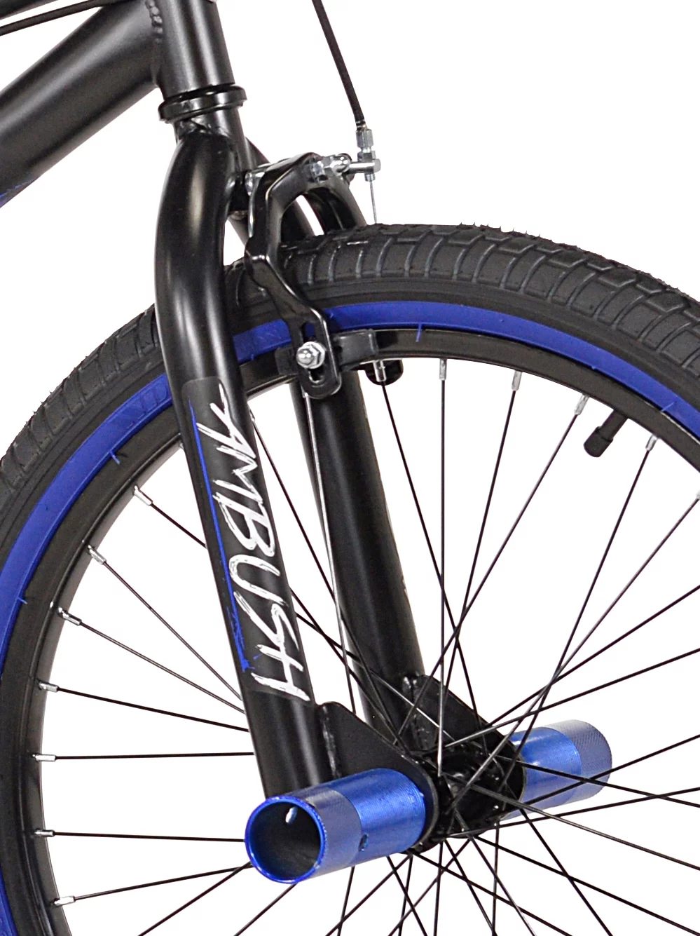 Kent 20 In. Ambush Boy's BMX Bike, Black with Blue and white accents - Womvr