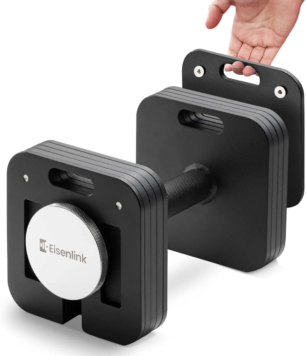 Eisenlink Adjustable Dumbbells, 80lbs Pair, 5pound Increments, Quick-Lock Square Weight set for Home Gym Fitness (80lbx2) - Womvr