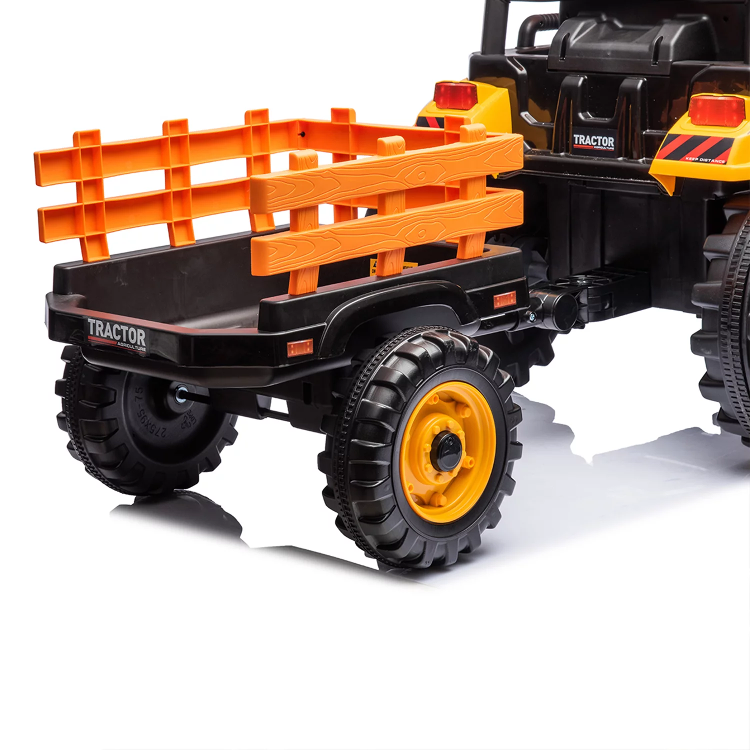 CIPACHO 24 V Powered Ride Ons Tractor, Electric Construction Vehicles for Kids with Working Loader and Backhoe Digger, Kids' Car Toys with Trailer, Green - Womvr