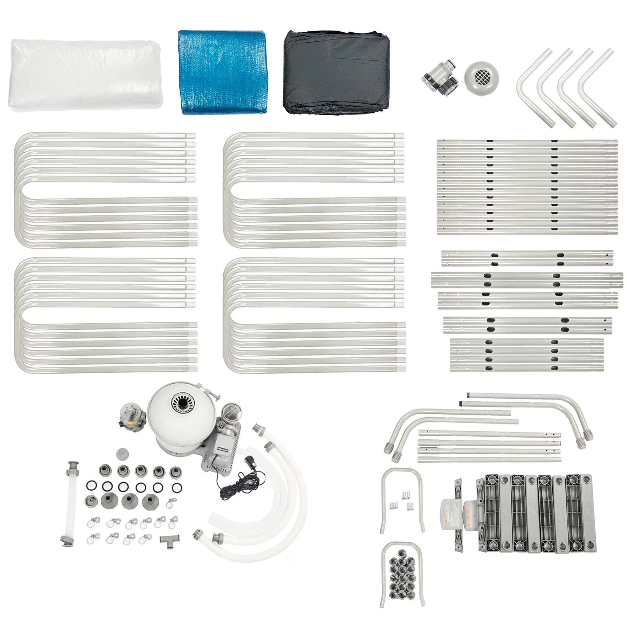 Bestway Frame Swimming Pool & Pool Cleaning Vacuum & Maintenance Accessories Kit - Womvr