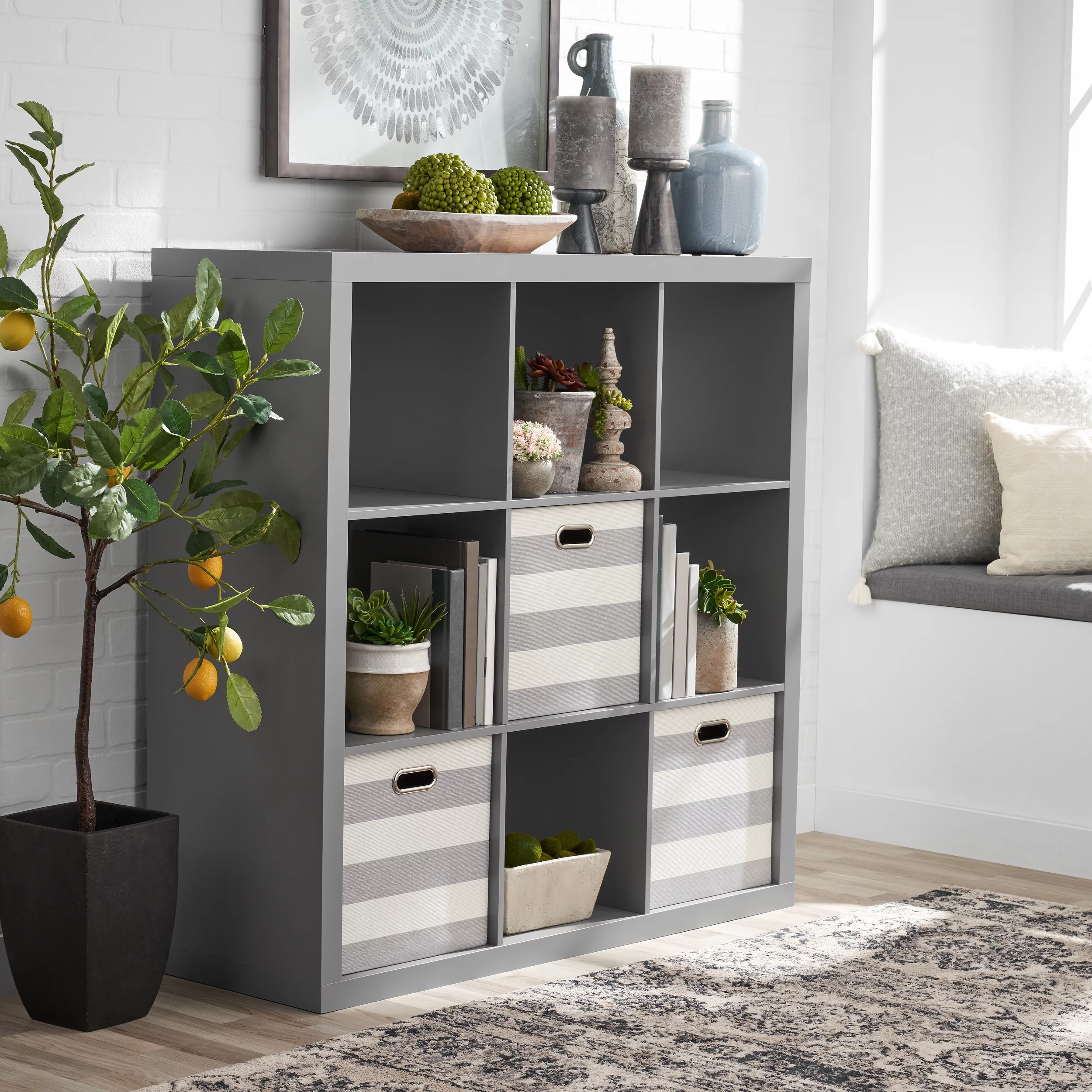 Better Homes & Gardens 9-Cube Storage Organizer, Natural - Womvr