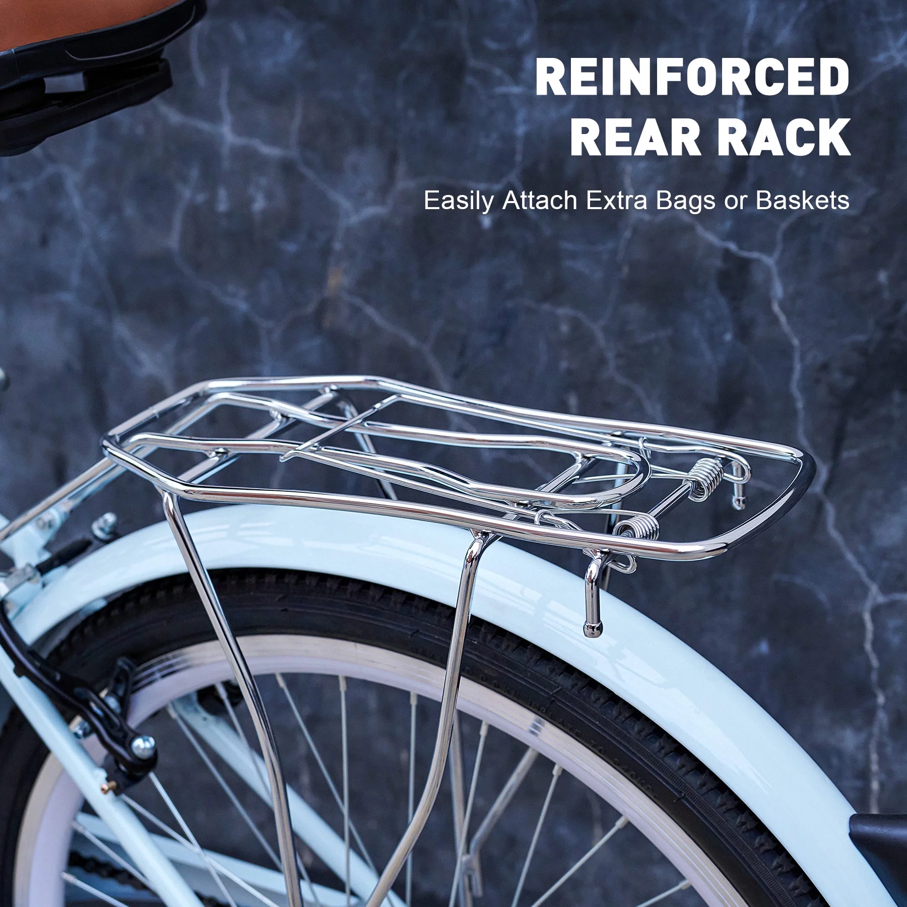 Viribus Women's Comfort Bike 26 Inch Beach & City Cruiser Bicycle with Basket Rack Mint - Womvr