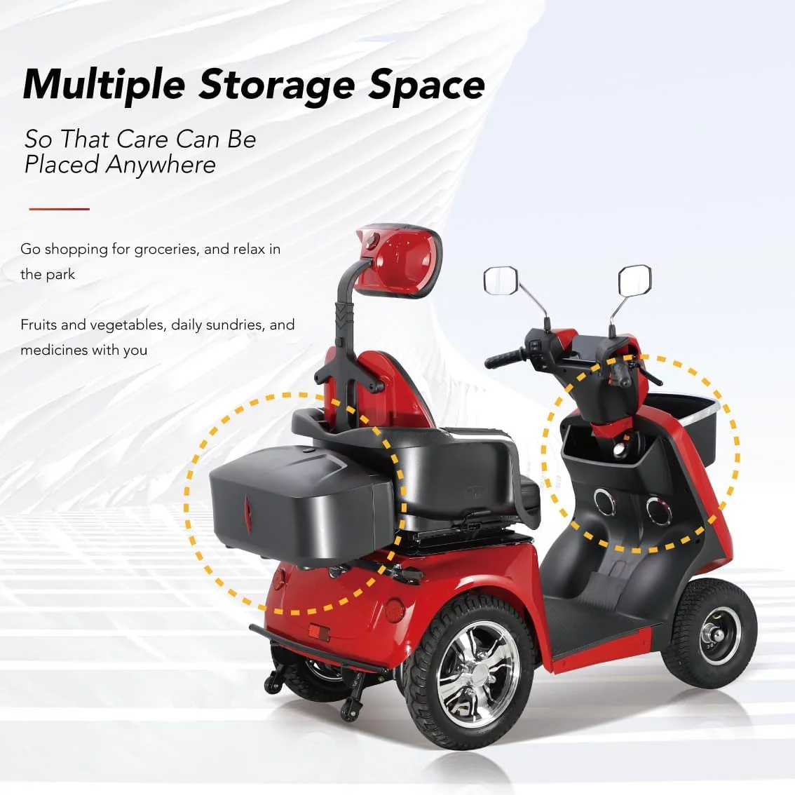 Heavy duty 4 wheel adult mobility Scooter Senior Medical Electric Mobility Scooter 800W Mobility scooter 500 lb capacity. - Womvr