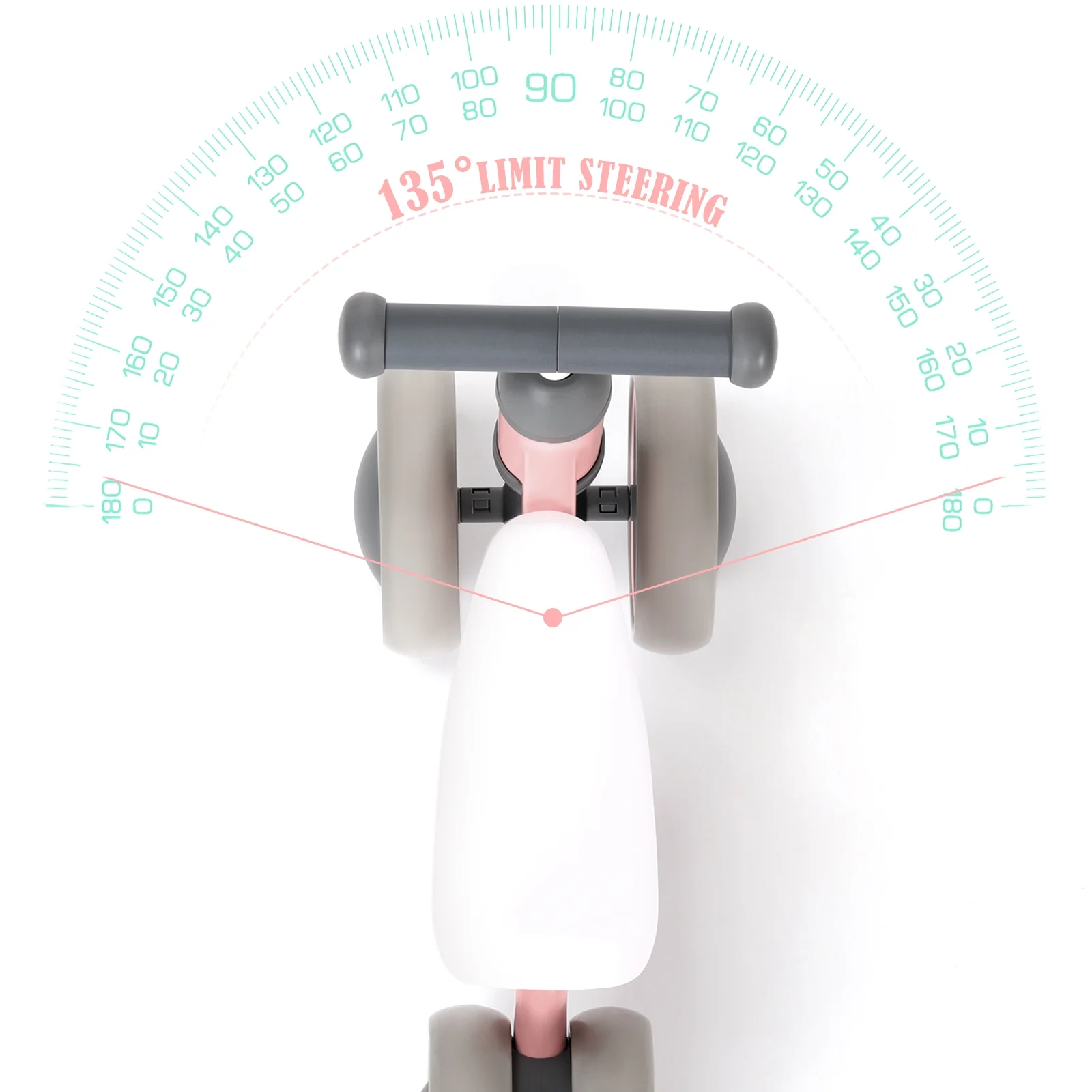 Balance Bike for 12-24 Months Toddler Toy Bike, Pink - Womvr