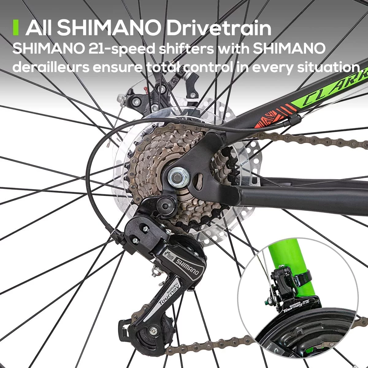 Hiland Full-Suspension Mountain Bike, Shimano 21 Speeds, 26 Inch Wheels, for Men Women MTB Bicycle Trail Bike, Green - Womvr