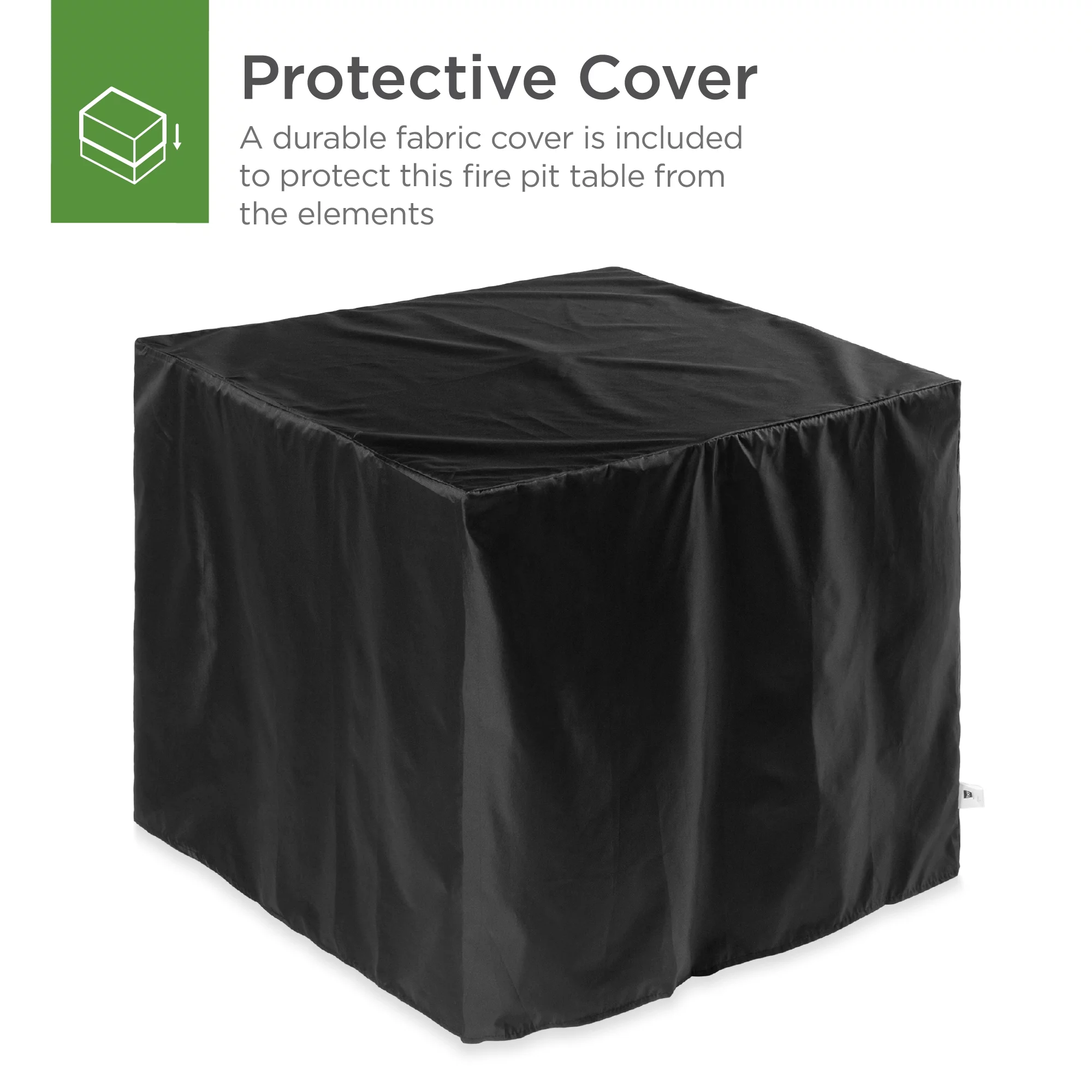 Best Choice Products 28in Propane Gas Fire Pit Table 50,000 BTU Outdoor Wicker w/ Glass Beads, Tank Holder  Brown - Womvr