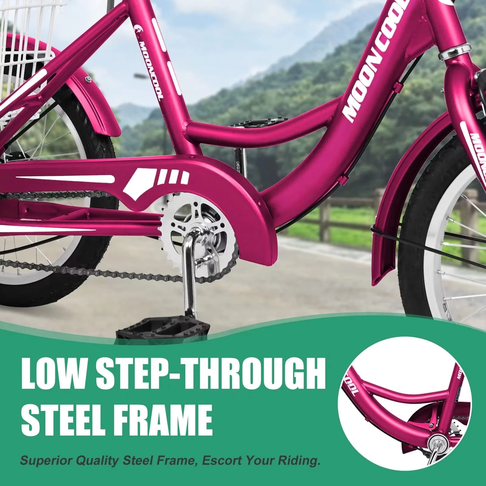 Lilypelle Adult Tricycles 7 Speed 20/24/26 Inch Three Wheel Bike Cruiser Trike with Low-Step Through Frame/Large Basket for Men, Women, Seniors - Womvr