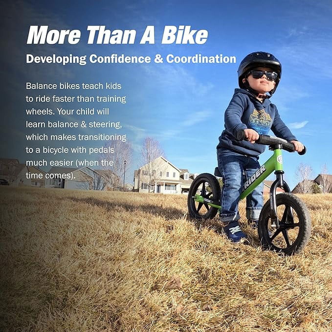 Strider - 12 Sport Balance Bike, Ages 18 Months to 5 Years - Blue - Womvr