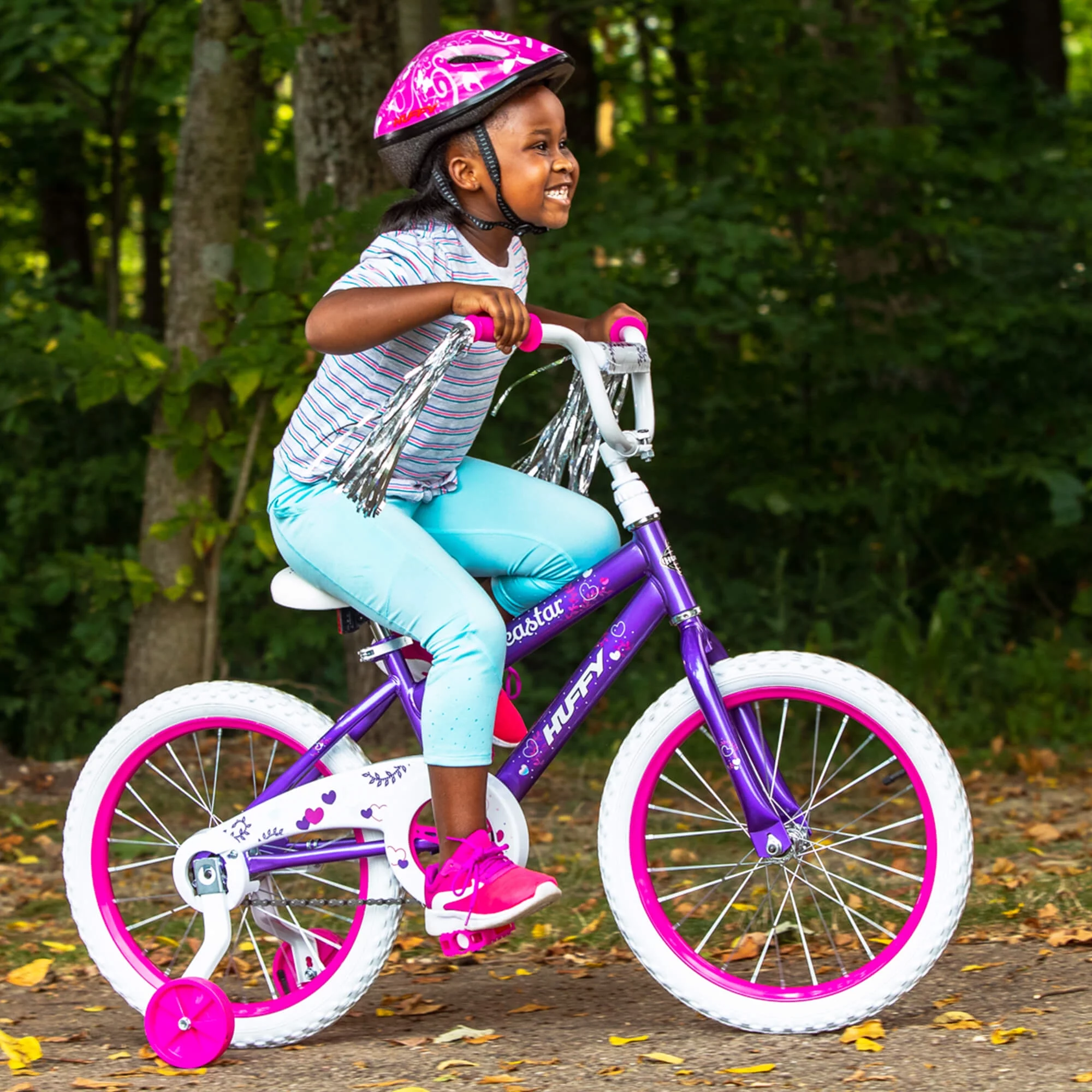 Huffy 18 in. Sea Star Kids Bike for Girls Ages 4 and up,Child, Metallic Purple - Womvr