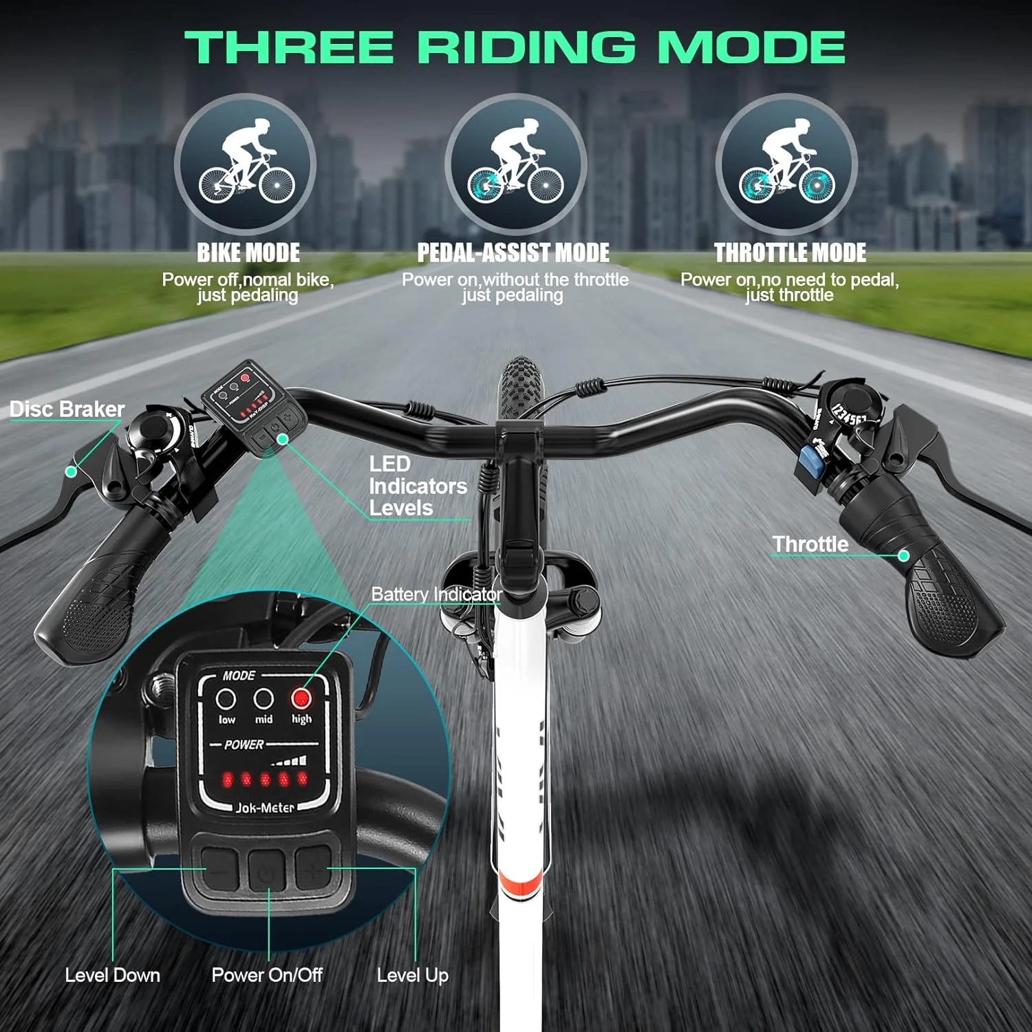 Vivi Electric Bike 26'' Electric Bike for Adults 500W Electric Bike with 48V Removable Battery, Electric Commuter Cruiser Bike 20MPH & 50 Mile City Electric Bike with Cruise Control - Womvr