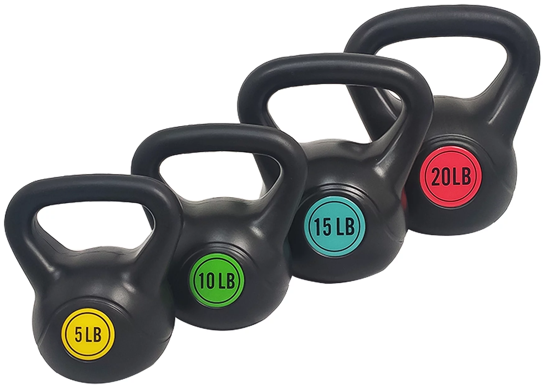 BalanceFrom Wide Grip Kettlebell Exercise Fitness Weight Set, 3-Pieces: 5lb, 10lb, and 15lb Kettlebells - Womvr