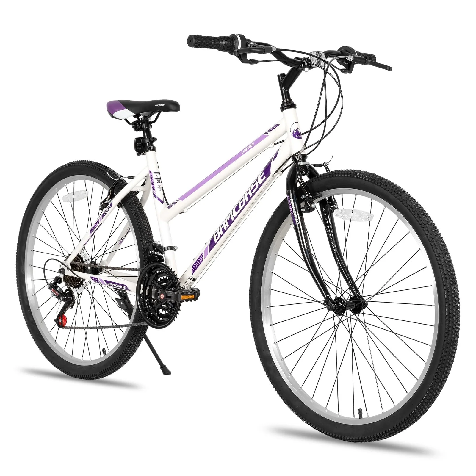 Hiland 24 26 inch Mountain Bike for Men Women, 21 Speeds MTB Bicycle for Adult Youth - Womvr