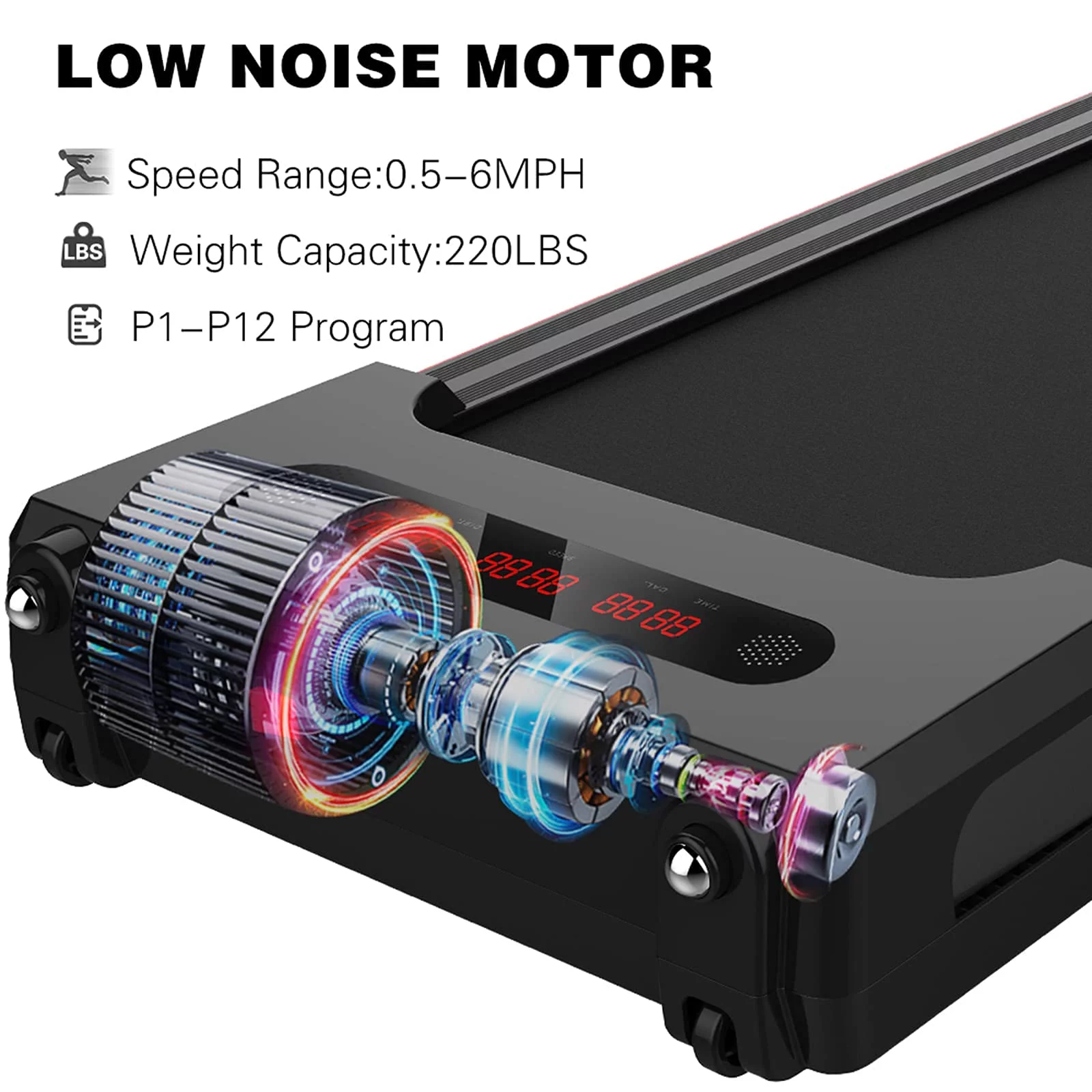 GOYOUTH Under Desk Treadmill Electric Walking Jogging Exercise Machine for Home/Office Use - Womvr