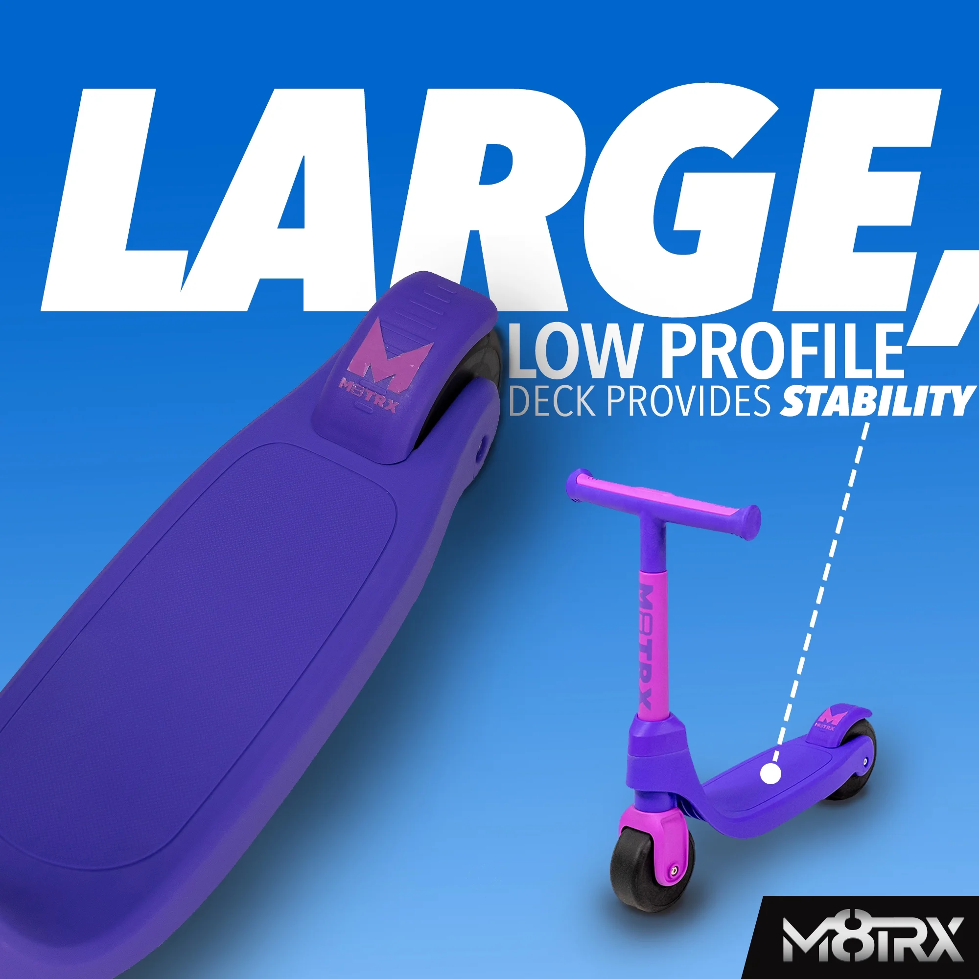 M8TRX Beginner Two Wheel Kick Scooter for Kids and Toddlers, Ages 2.5 +, Balance and First Scooter, Blue - Womvr