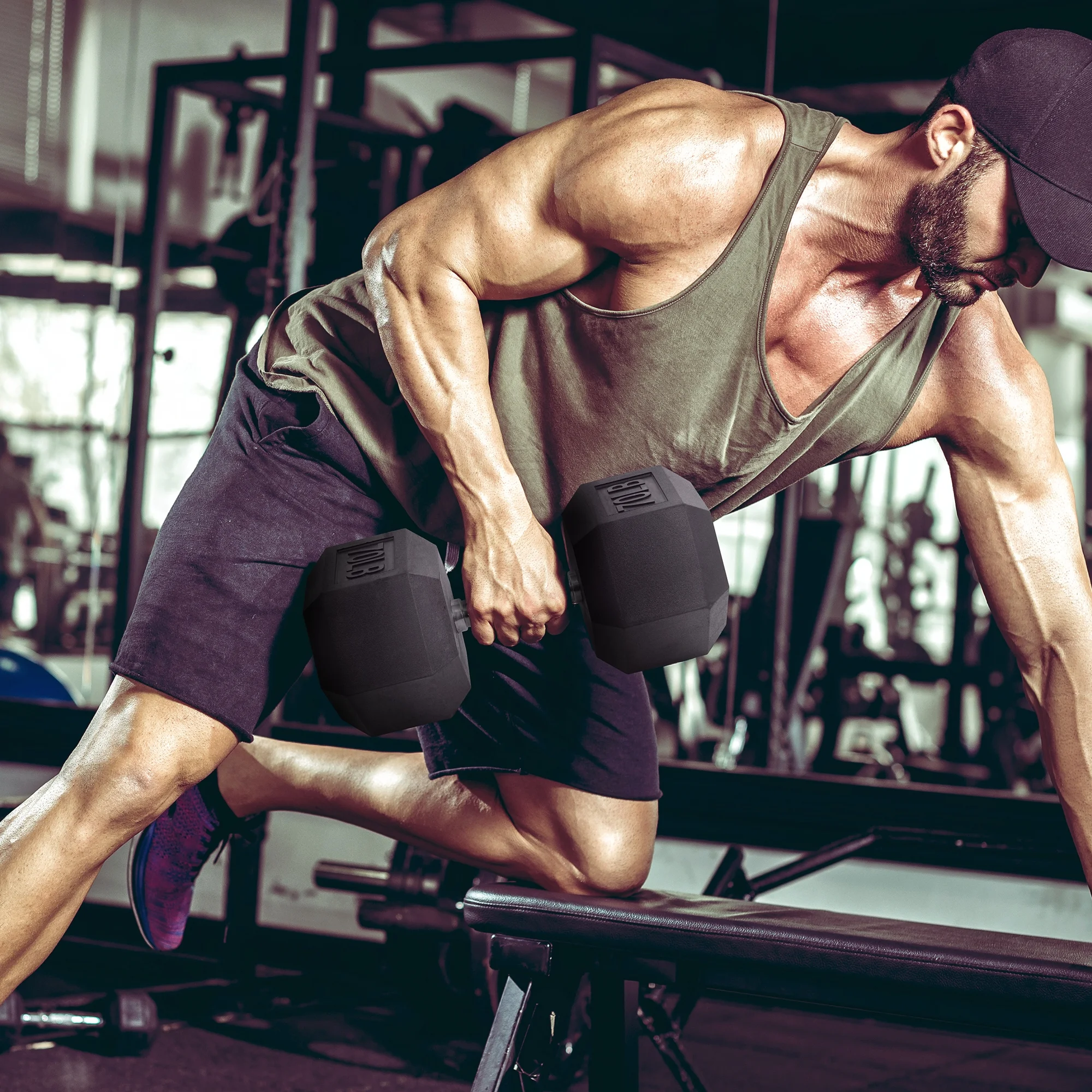 BalanceFrom Rubber Encased Hex Dumbbells, 20 Lbs. Pair - Womvr