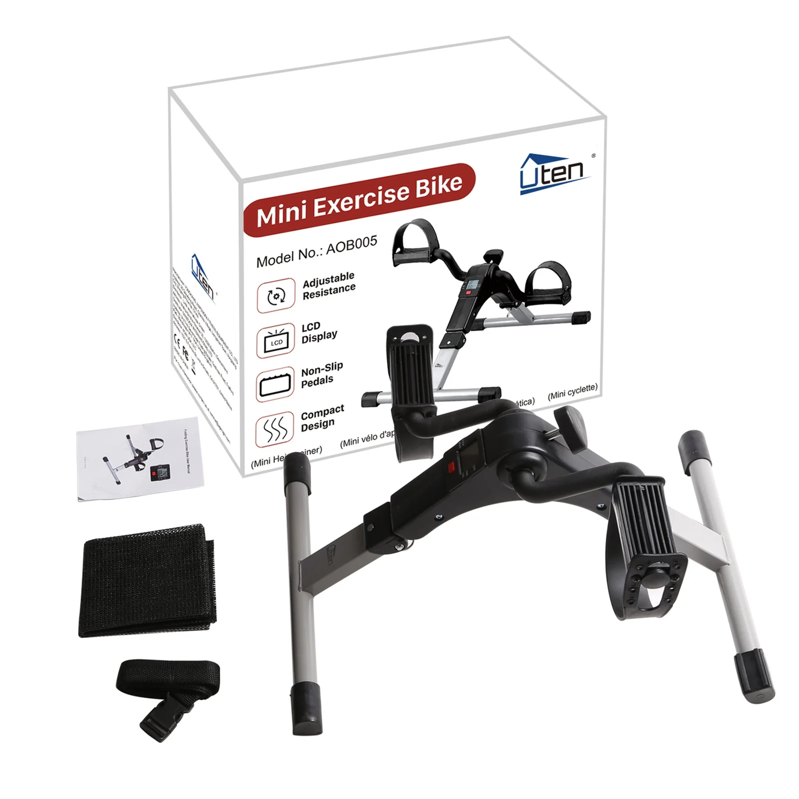 Evoland Pedal Exerciser, Fitness Folding Exerciser Peddler for Arm Leg Workout, Under Desk Exercise Bicycles - Womvr