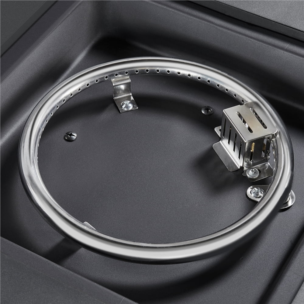 Topeakmart 28'' Square Propane Fire Pit Table 50,000 BTU with Lid & Iron Tabletop, Black - Womvr