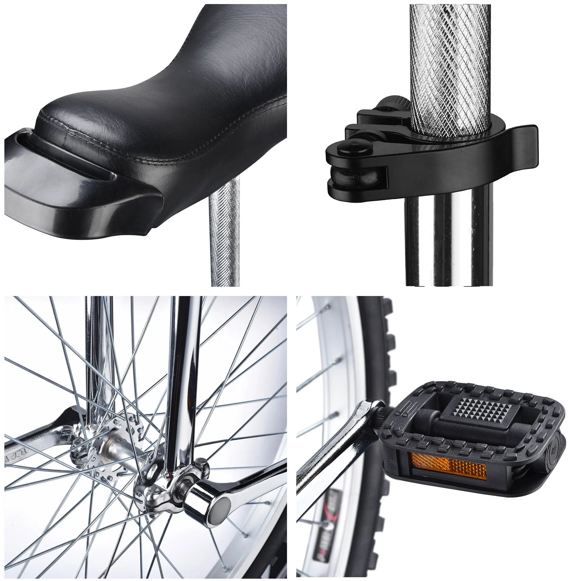 Yescom 18 In Wheel Outdoor Unicycle Skid-proof Tire Fitness Bicycle Balance Training for Adults Teenagers Kids, Silver - Womvr