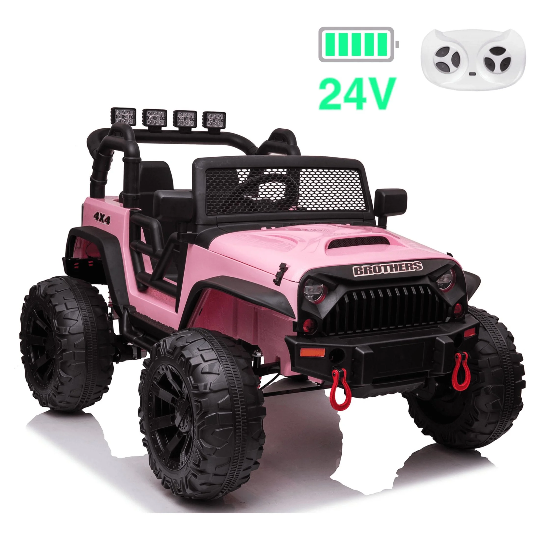 Kids Ride on Truck with Parents Remote Control, 12V 7A Battery Powered Electric Car Vehicle Toy with 3 Speed, USB, MP3, Bluetooth, LED Light, Safety Belt, Electric Car for Kids (Black) - Womvr
