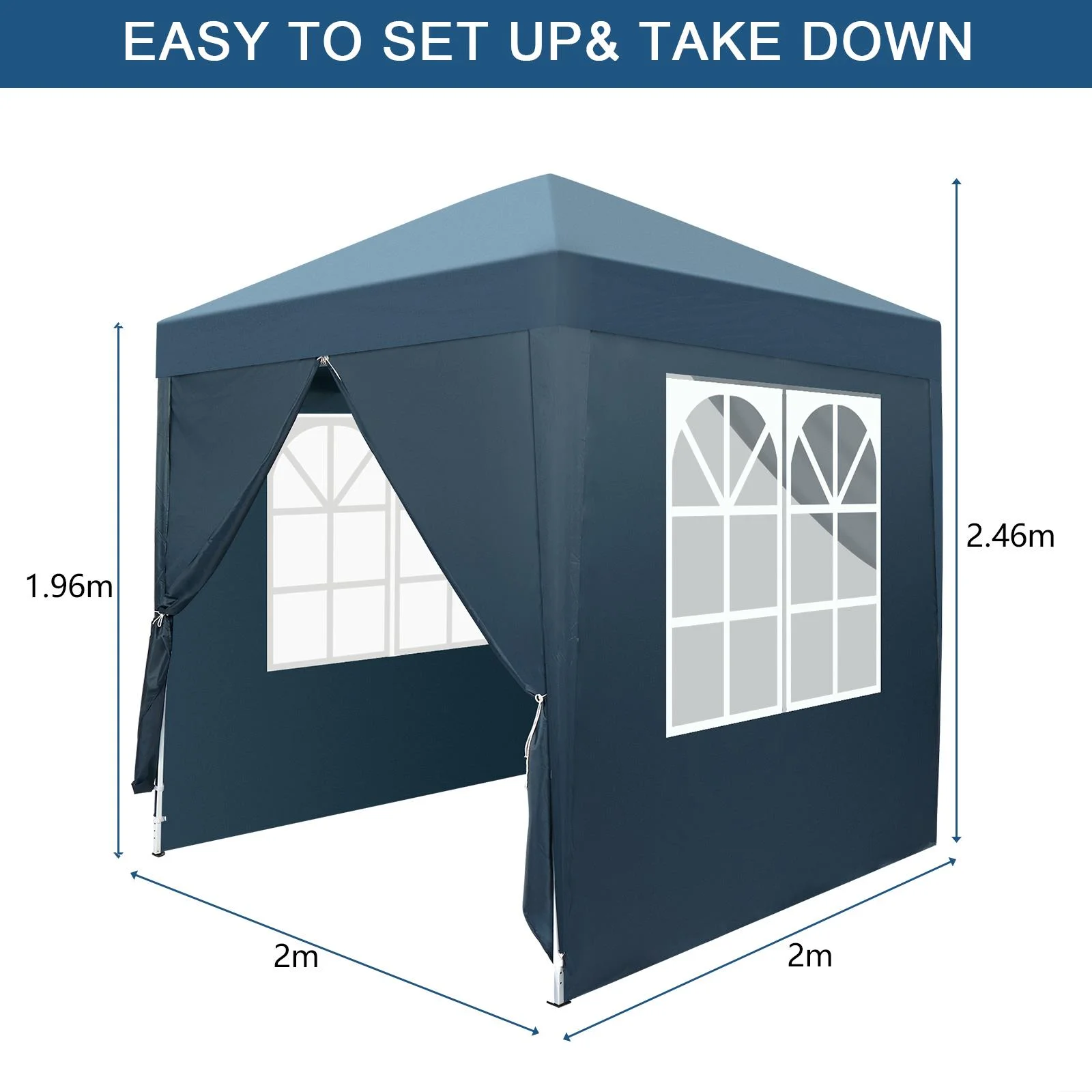 Zimtown 10ft x 10ft Base/8ft x 8ft Top Pop up Canopy Tent Instant Practical Waterproof Folding Tent with Carry Bag - Womvr