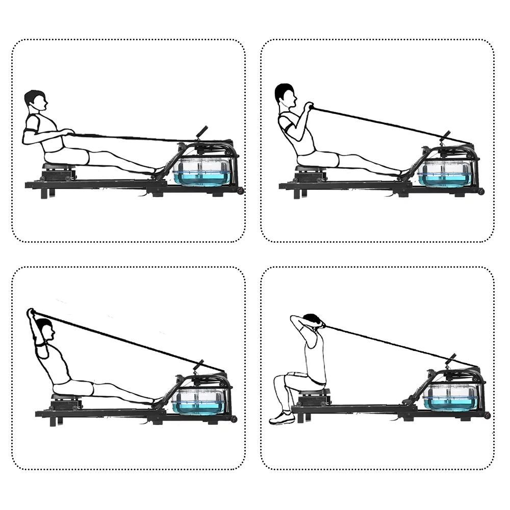 FITPHER Water Resistance Rowing Machine Resistance Metal Dual-Track Healthy Indoor Gym Equipment for Fitness (Irony) - Womvr