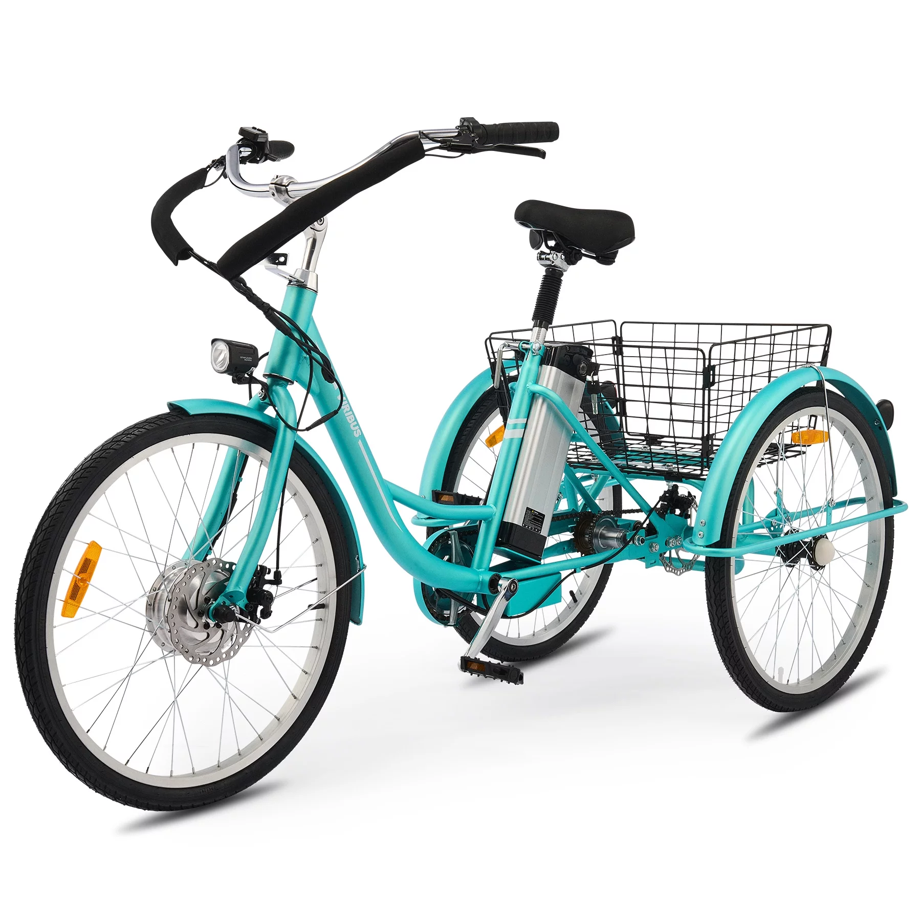 VIRIBUS 24 Inch Adult Trike 350W Dual Chain Electric Tricycle 36V 10Ah Navy - Womvr