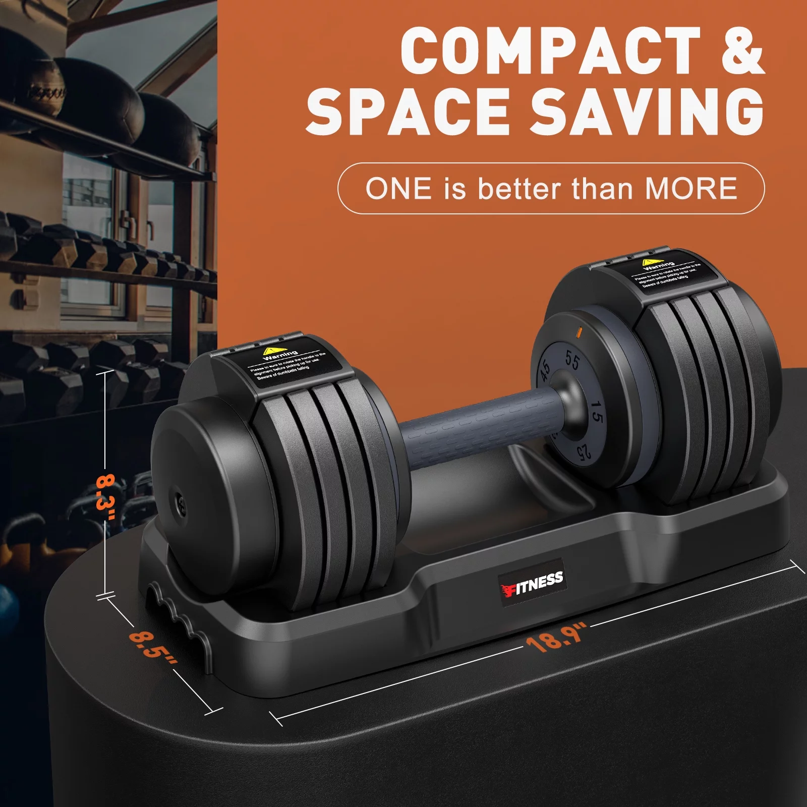 GIKPAL 110lb(505lb*2) Adjustable Dumbbells, 5-50lbs Dumbells Adjustable Free Weights Plates with Tray for Workout Strength Training Fitness Women / Men,Pair, Black - Womvr