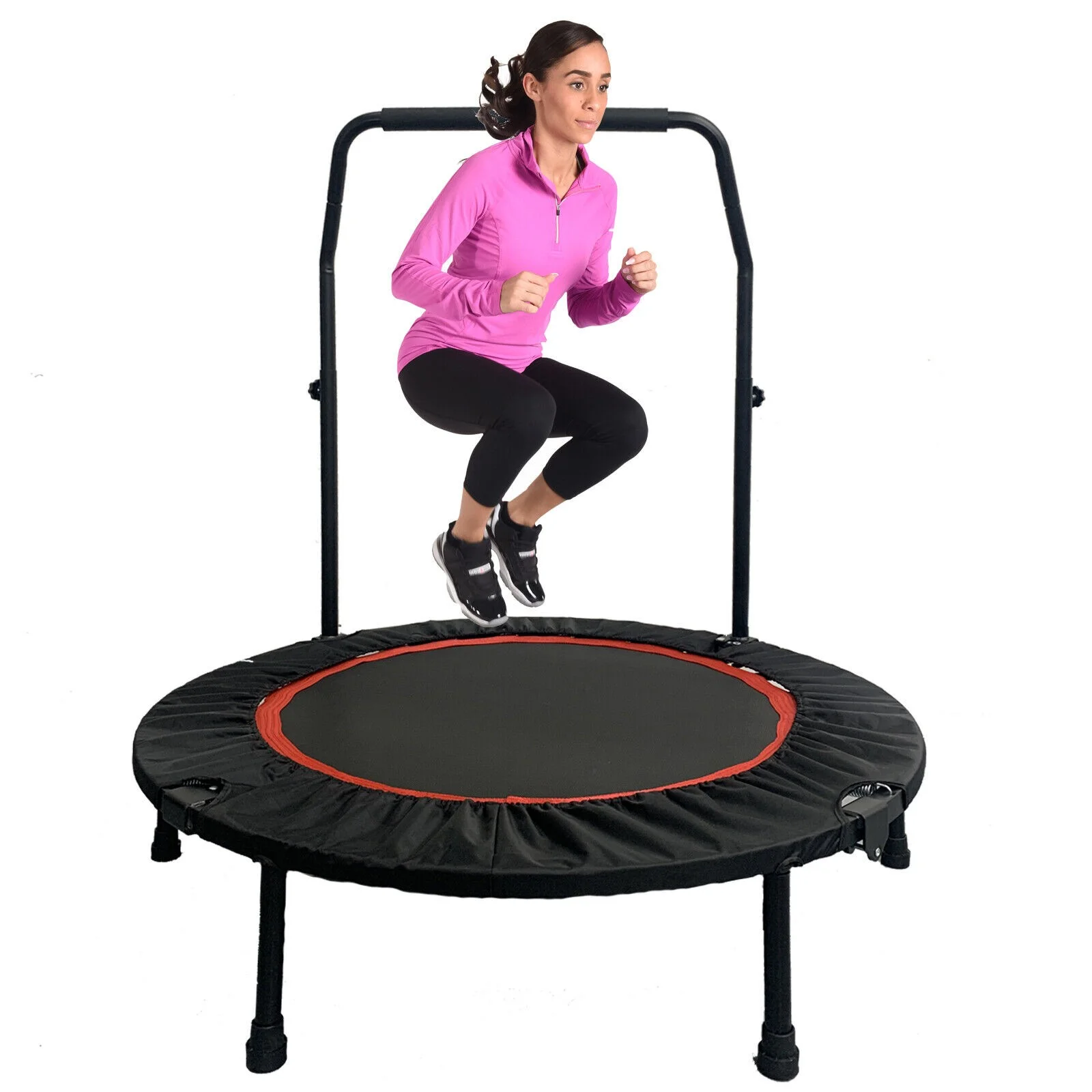 PRIJESSE 660lbs Mini Trampoline for Adults, Indoor Small Rebounder Exercise Trampoline for Workout Fitness for Quiet and Safely Cushioned Bounce, 40 Inch - Womvr