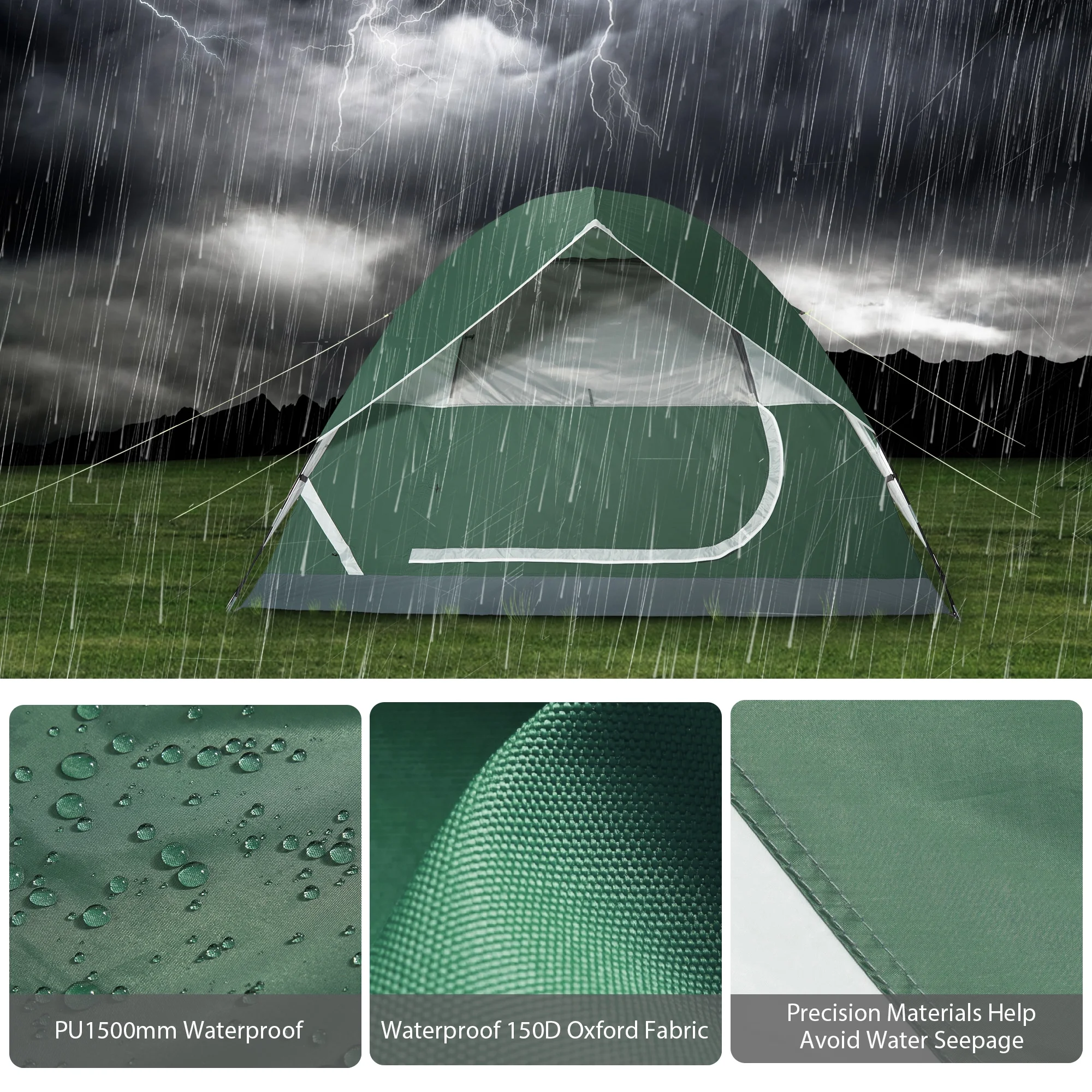 Camel Crown Camping Tent Waterproof 5-6 Person Tent for Camping Outdoor Backpacking Tents Lightweight Dome Tent Windproof Emergency Tent Easy Up Tents with Carry Bag - Womvr