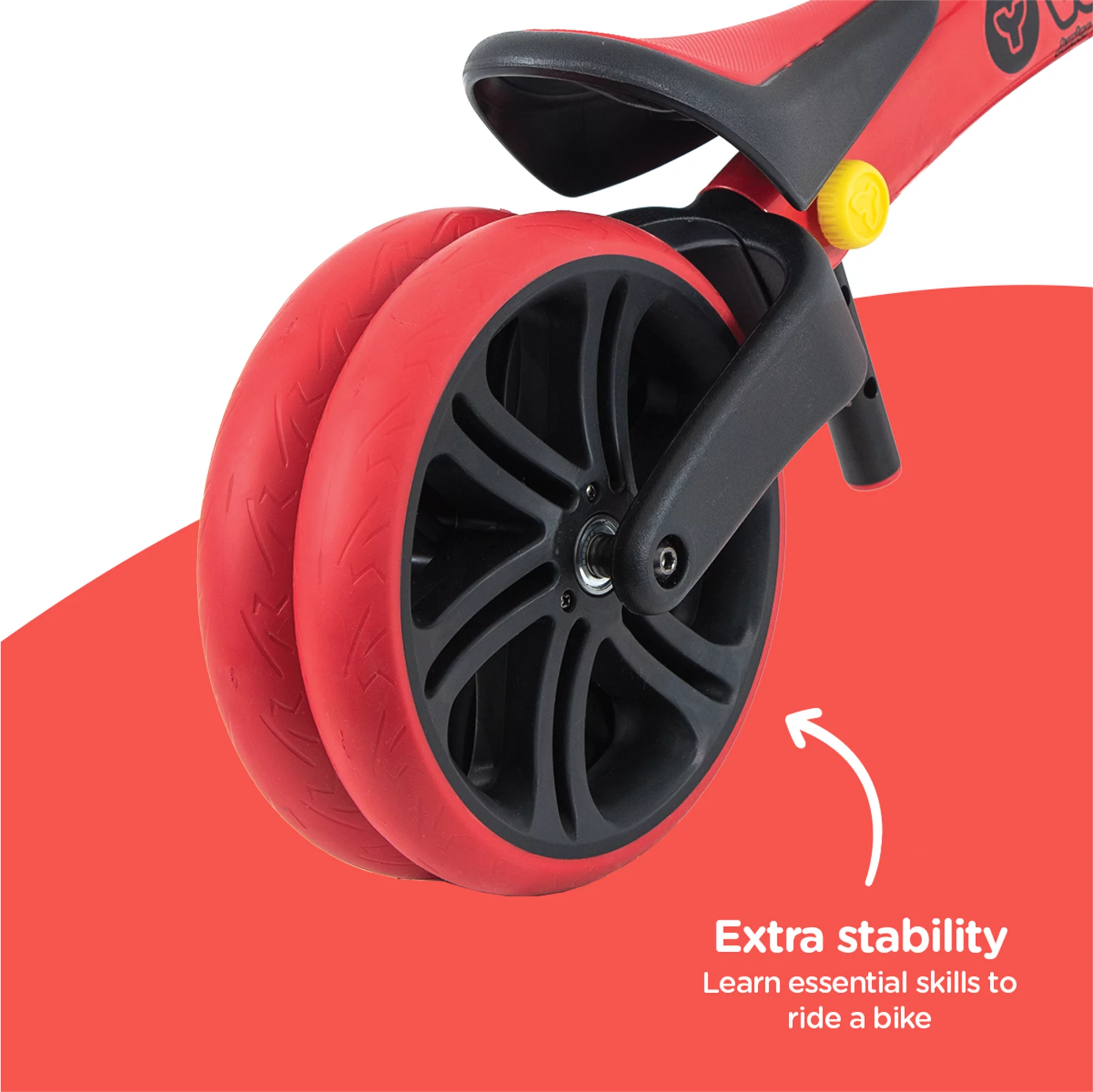 Yvolution Velo Toddler Balance Bike 9'' Wheel (Red) Boys and Girls, 18 Months to 3 Years Old - Womvr