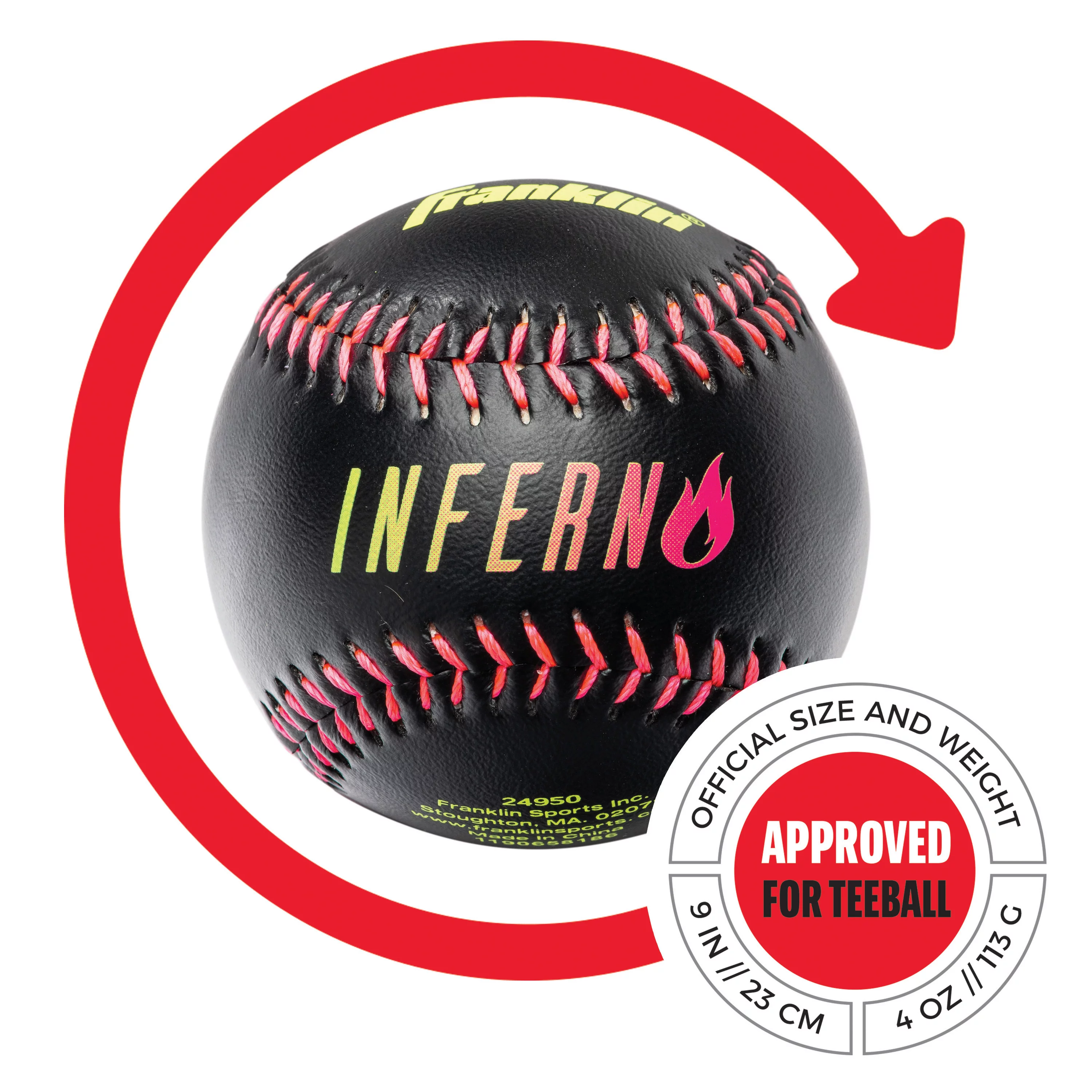 Franklin Sports Baseball Inferno Teeball Set - Bat (25