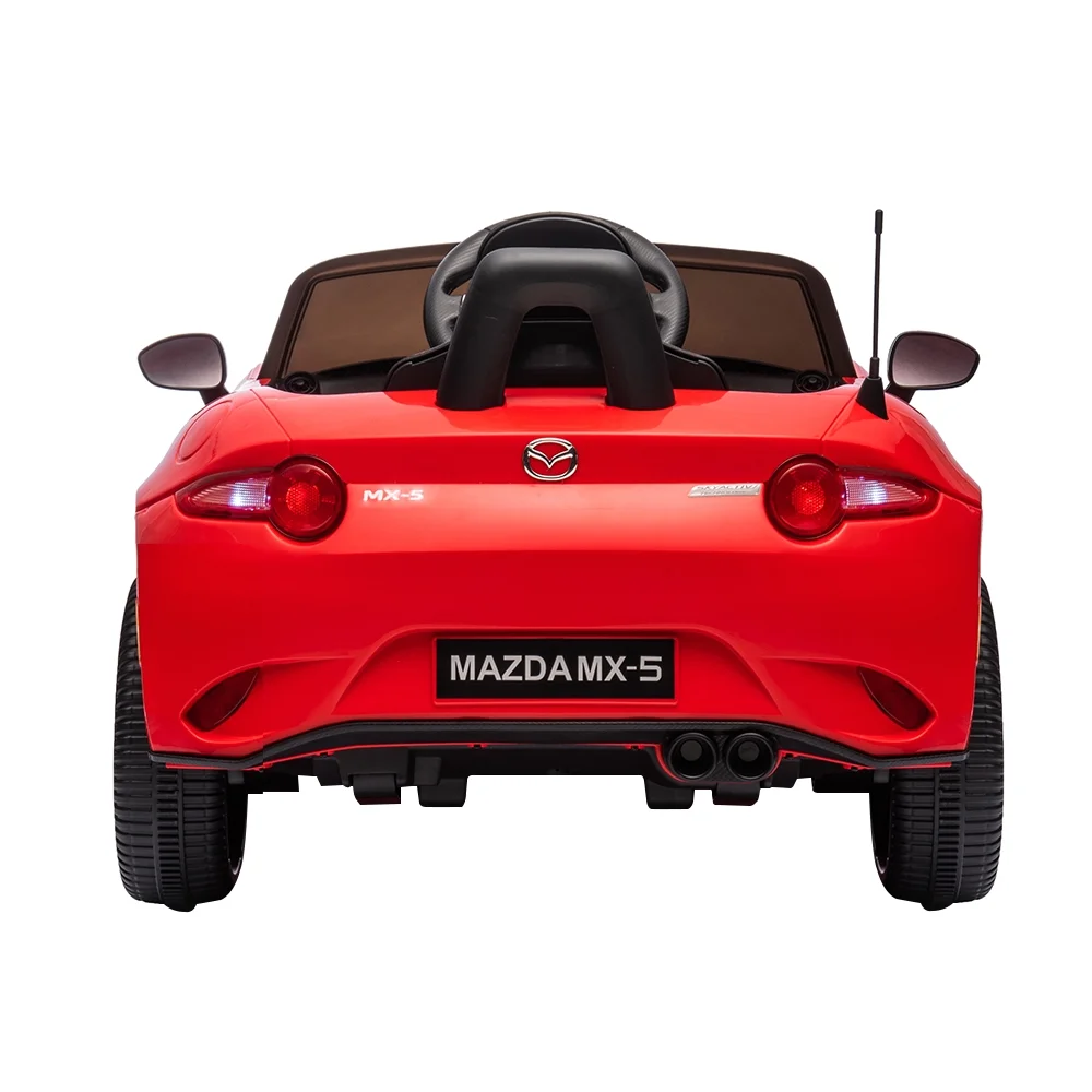12V Ride On Powered Wheels Car Mazda Licensed MX-5 Electric Car for Kids w/ Parental Remote Control LED Lights Bluetooth Music - Womvr