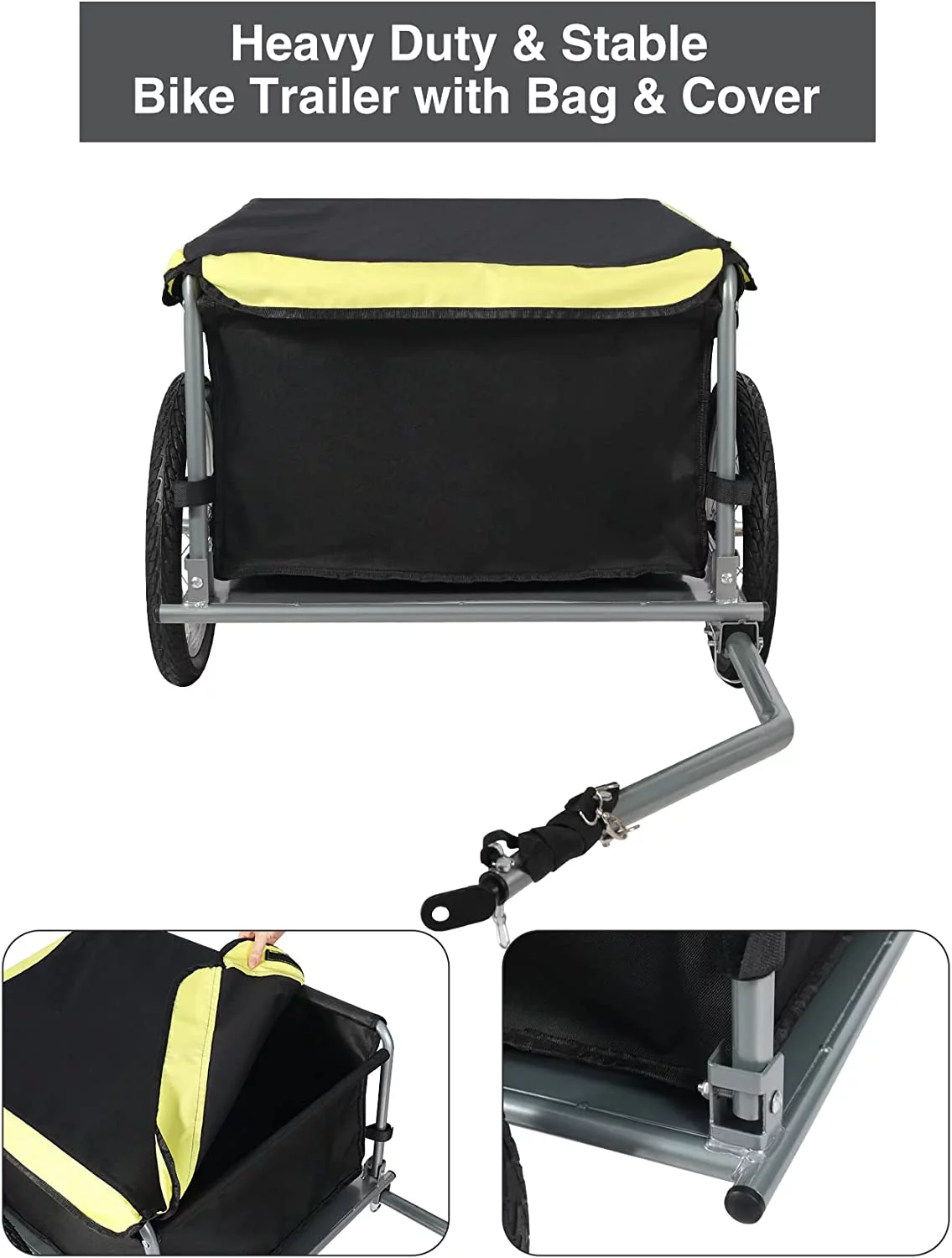 REDCAMP Bike Trailer Cargo Foldable, Bicycle Trailer with 16