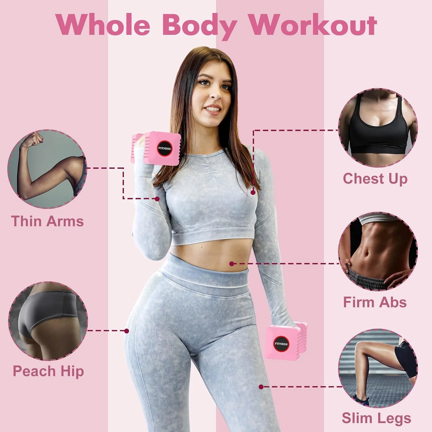 Adjustable Dumbbell Set, Hand Weights Set for Women/Men, 3.4lb, 5.7lb, 8.0lb, 10.3lb, 12.6lb Adjustable Weights Dumbbells Set for Home Gym Strength Training - Womvr